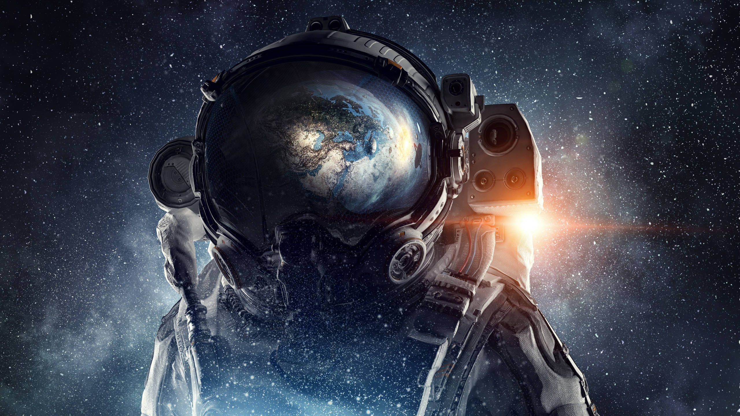 2560x1440 Download Astronaut Wandering In Space 2560x1440 Wallpaper