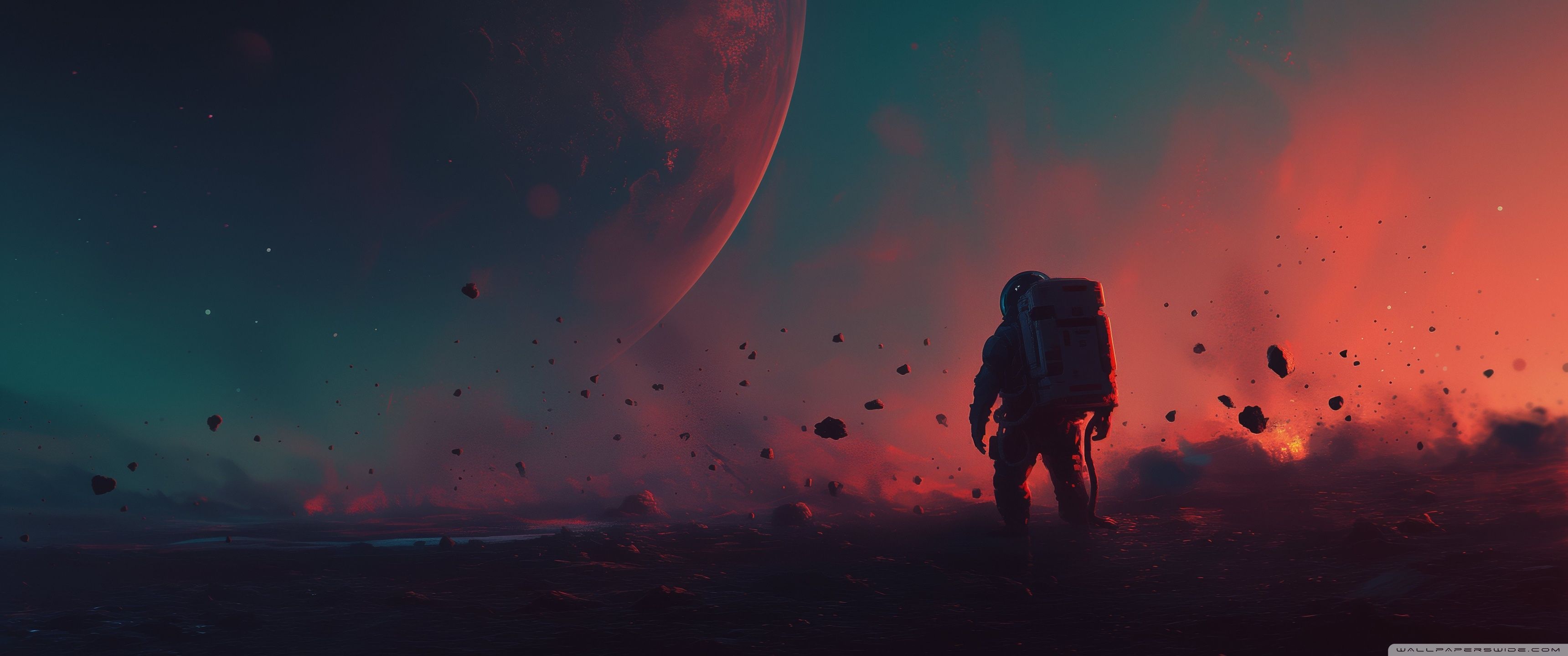 3440x1440 Exploration of an Astronaut 4K UHD Wallpaper for UltraHD Desktop and TV : Widescreen and UltraWide Display : Dual and Triple Monitor : Smartphone and Tablet Devices