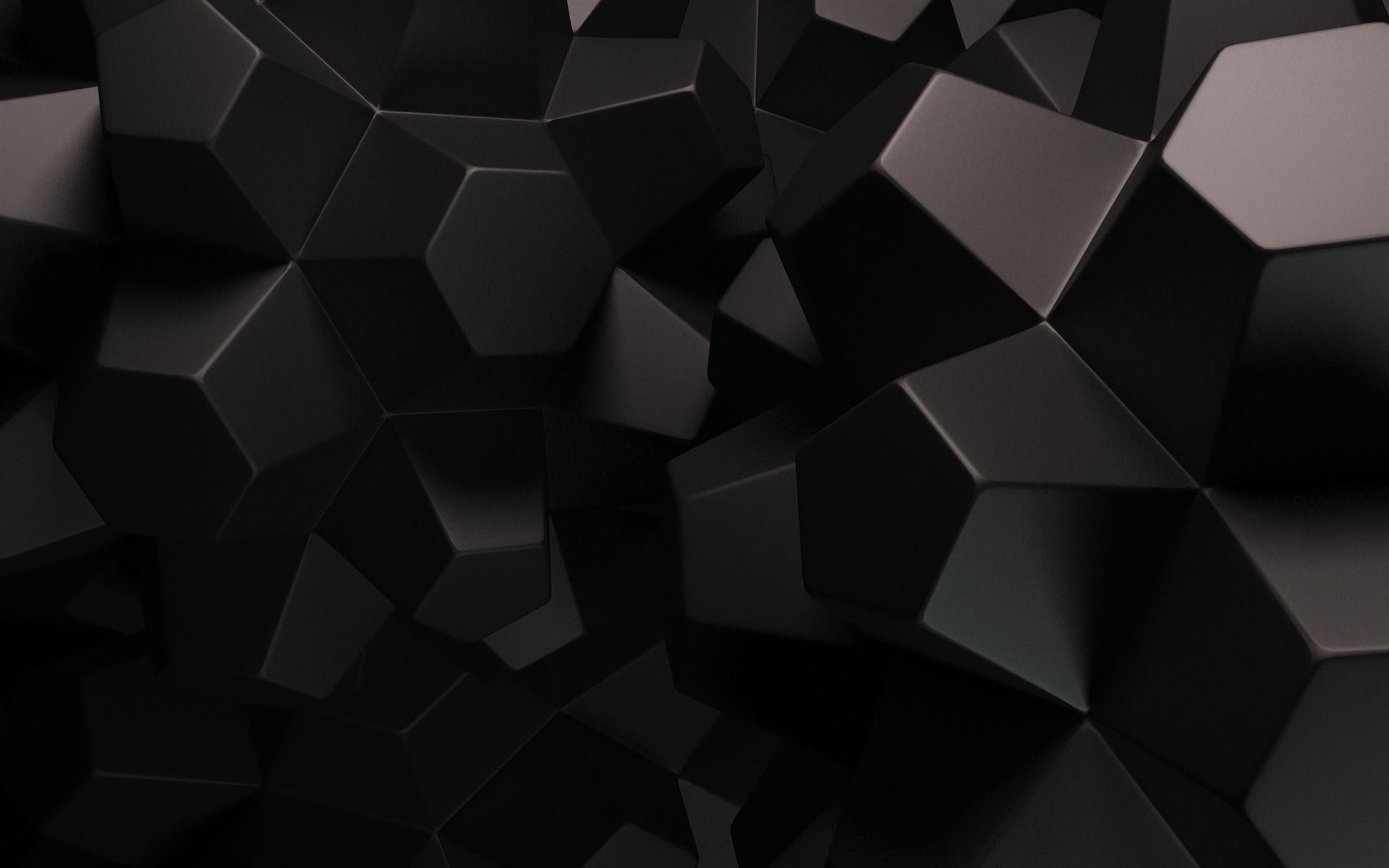 1920x1200 3D Black Polygons High Quality HD Wallpaper