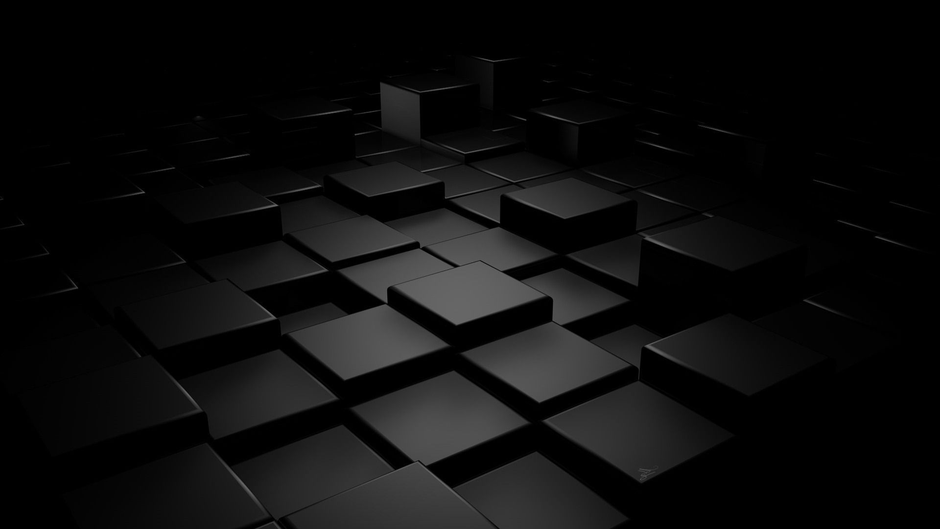 1920x1080 3D Black Square HD Widescreen Wallpaper