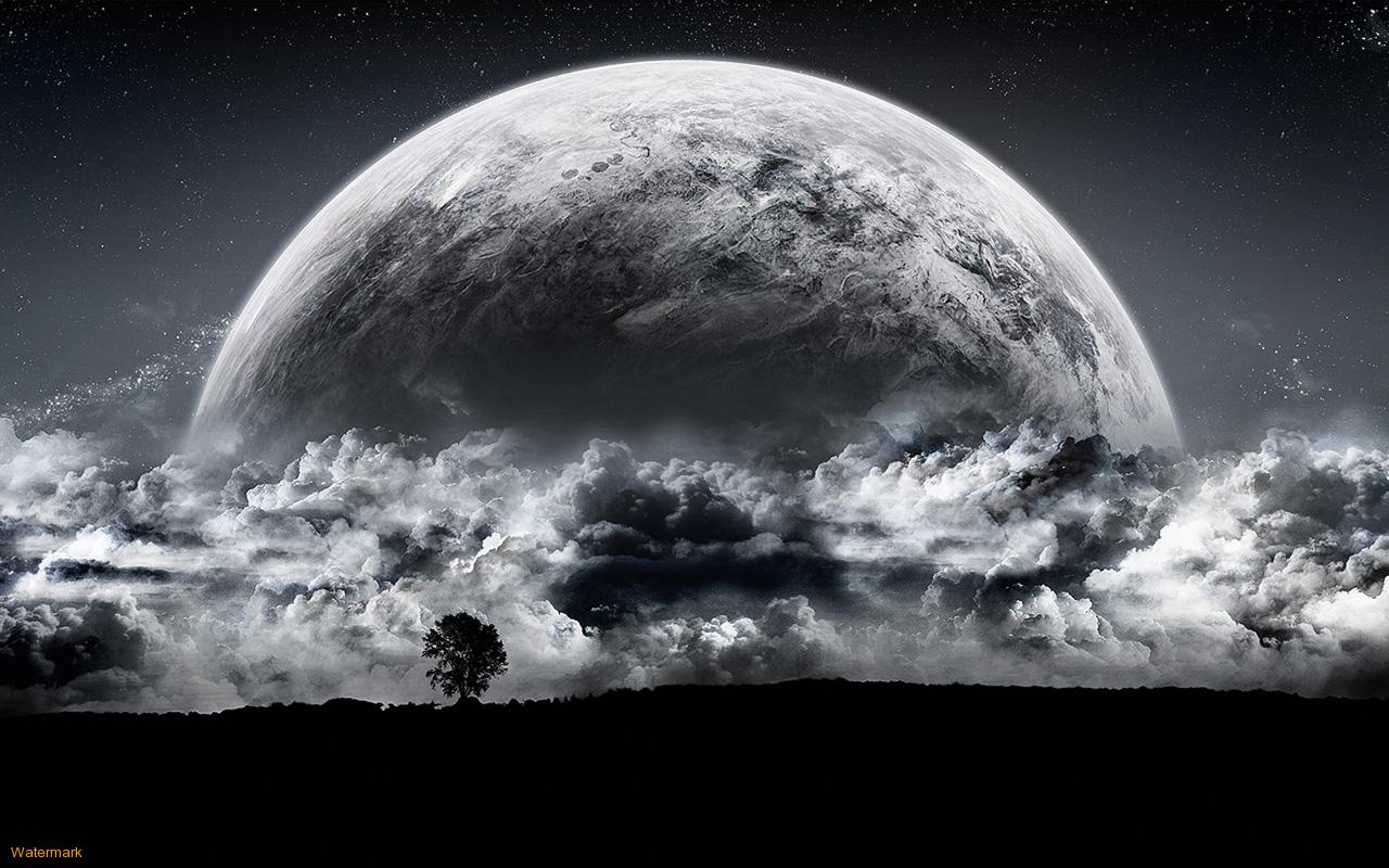 1280x800 Dark Full Moon Wallpaper HD 17988
