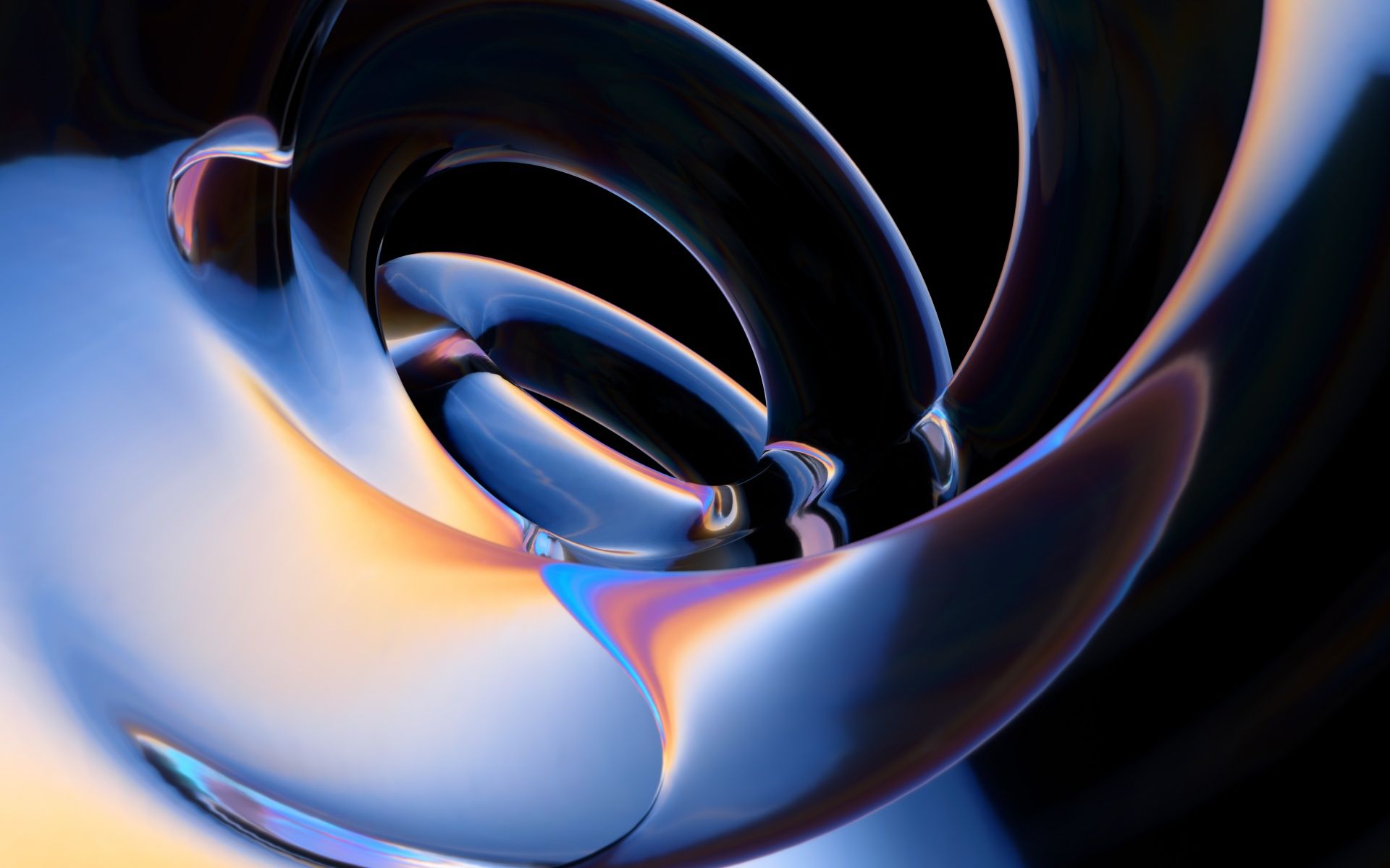 1920x1200 Glossy Wallpaper 4K, Black background, 3D Art