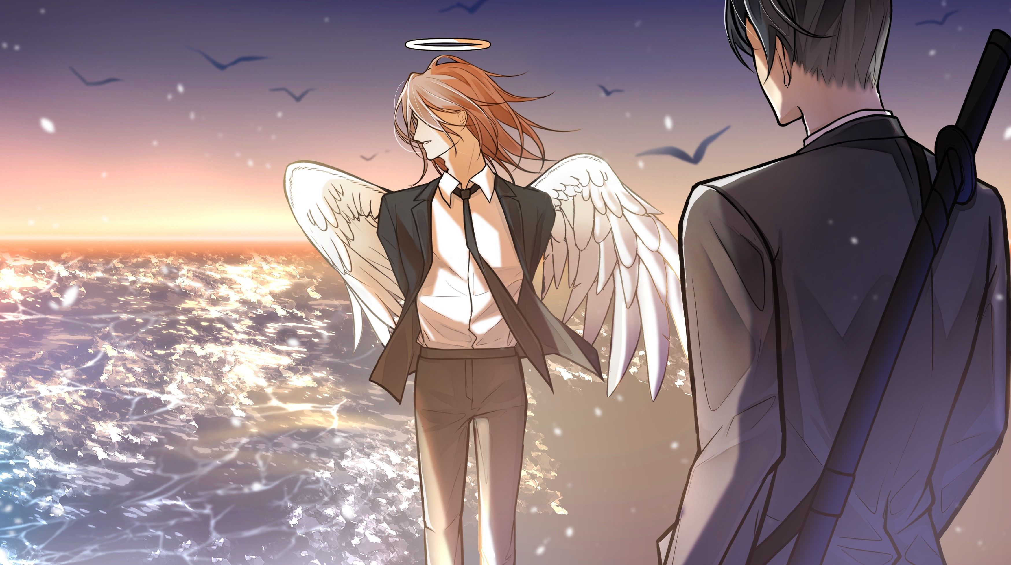 3496x1956 Download Aki Hayakawa Angel Devil (Chainsaw Man) Anime Chainsaw Man HD Wallpaper