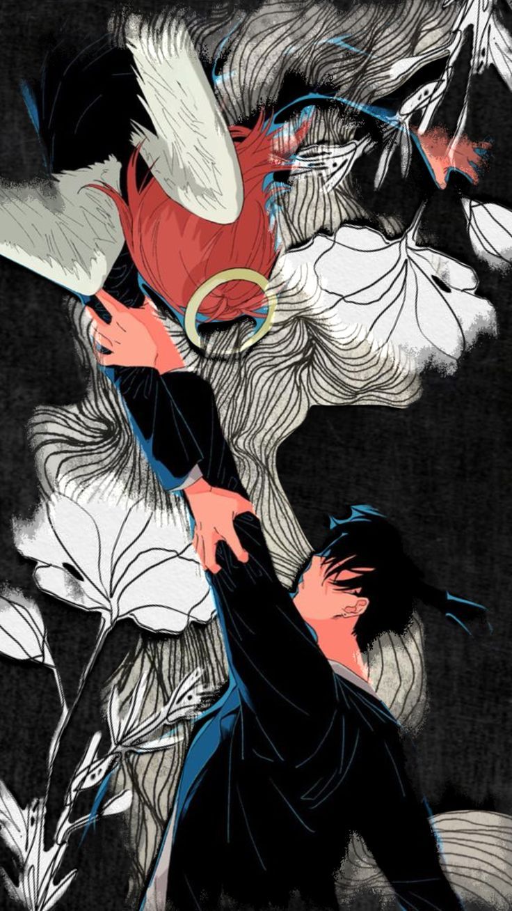 736x1308 Angel and aki wallpaper. Angel devil csm, Akiangel, Angel x aki