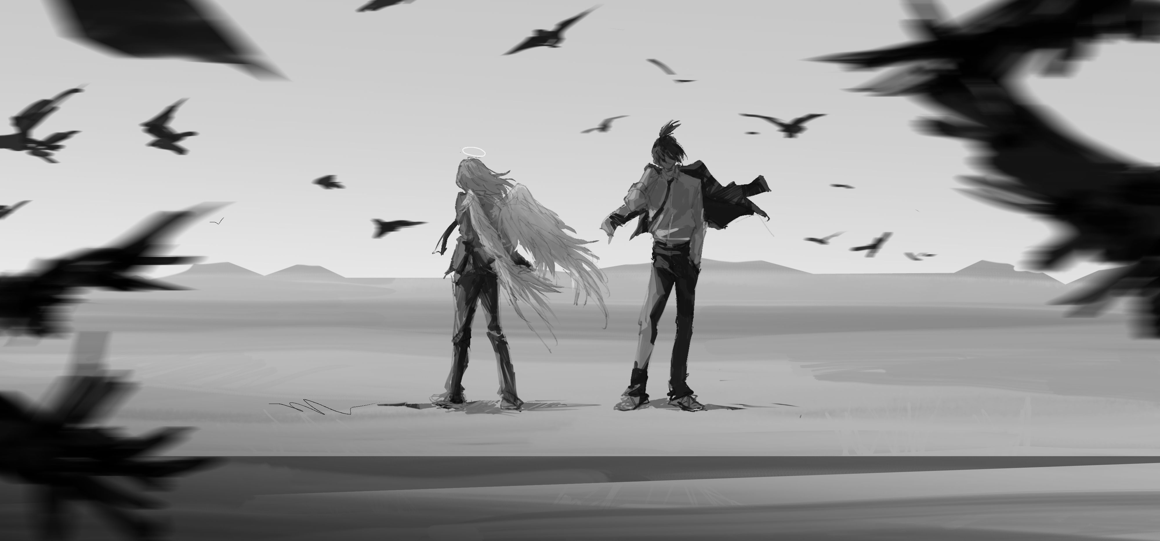 4000x1867 Chainsaw Man HD: Angel Devil & Aki Hayakawa Epic Anime Wallpaper