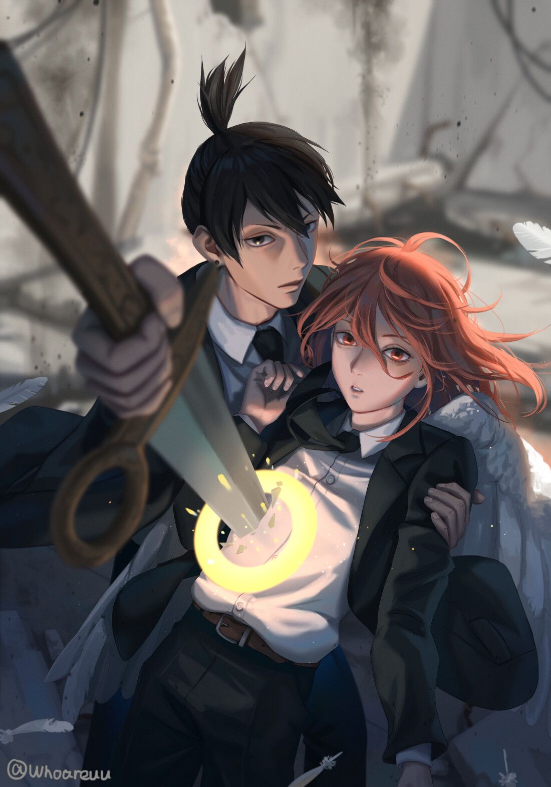 1100x1571 Aki & angel devil