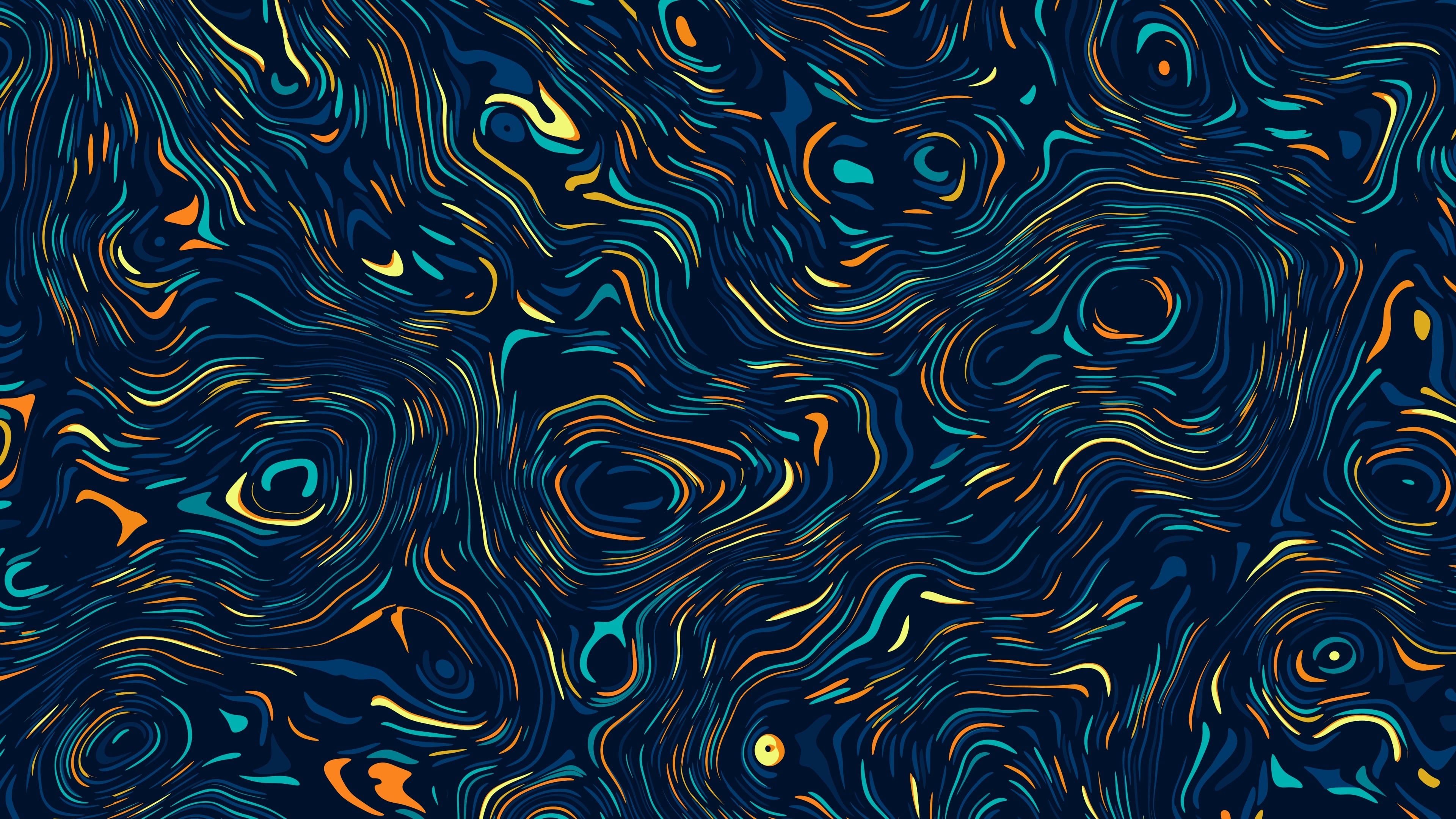 3840x2160 Painting of abstract and swirling patterns Wallpaper 4K for Desktop
