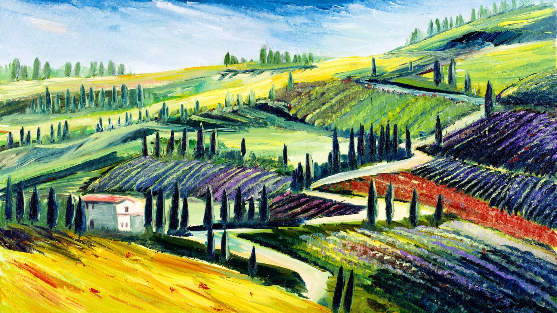 1920x1080 Toscany Oil Painting 4K UHD Wallpaper for UltraHD Desktop and TV : Widescreen and UltraWide Display : Smartphone and Tablet Devices