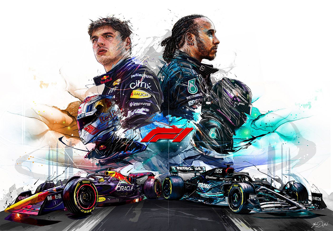 1400x972 FORMULA 1 Verstappen X Lewis Hamilton - Behance