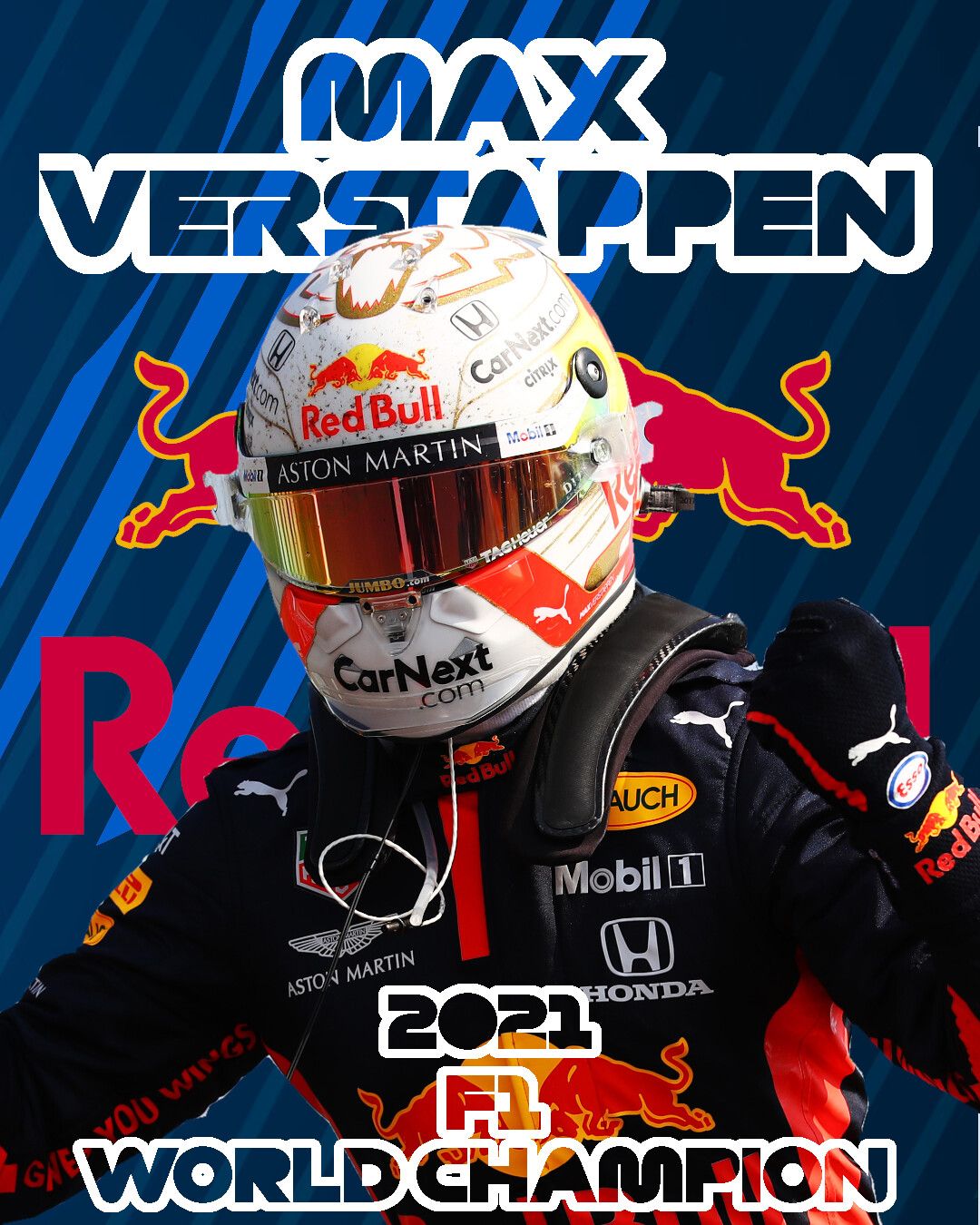 1080x1350 Max Verstappen & Lewis Hamilton World Champion Poster