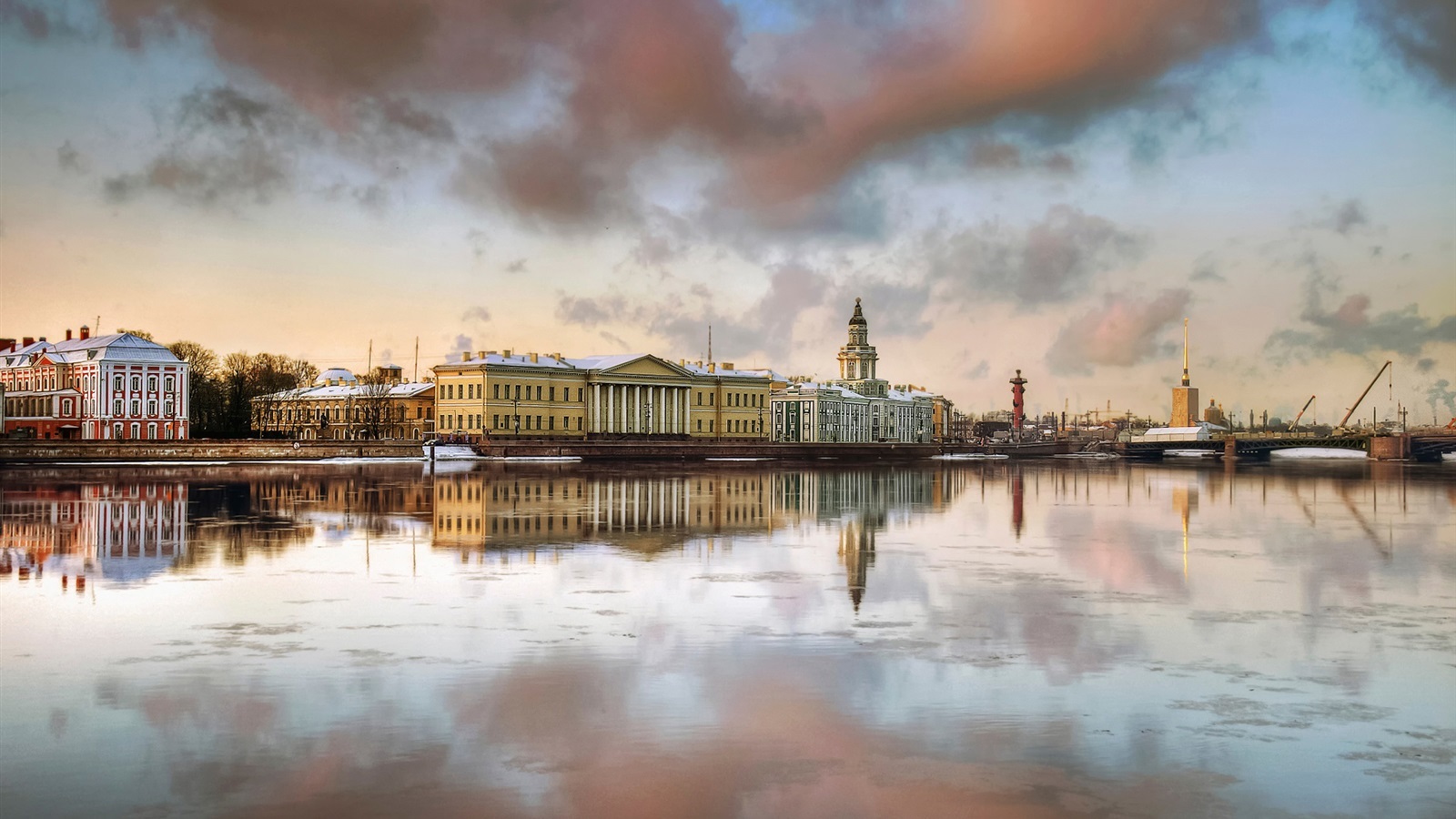 1600x900 Saint Petersburg Houses River Saint Petersburg Russia St. Petersburg Soviet Union Style Architecture