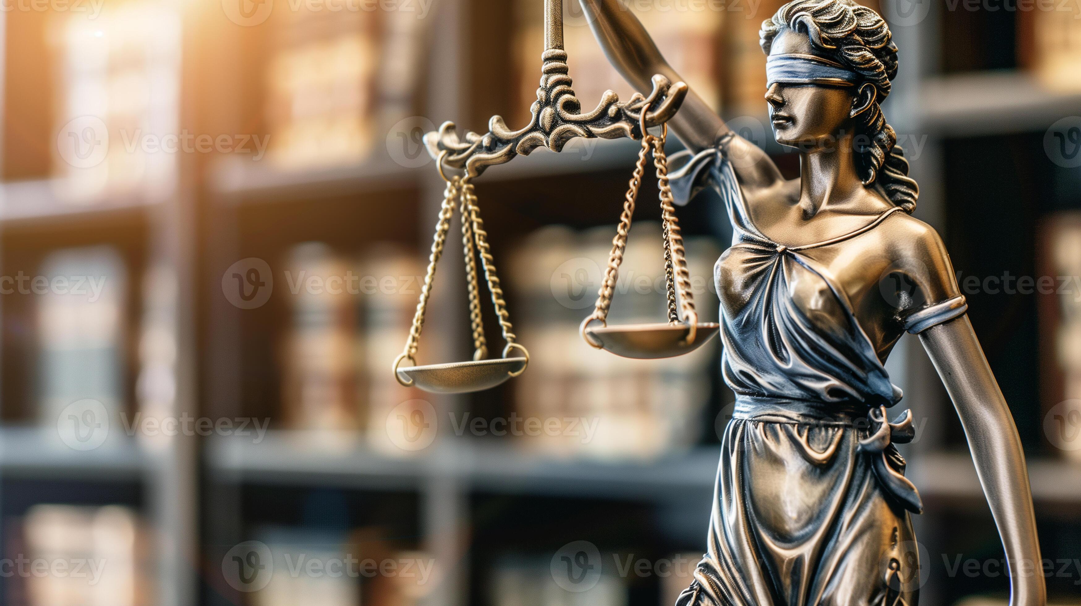 3497x1960 Statue of Lady Justice in Law Library