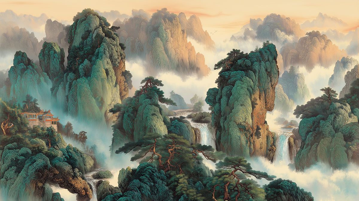 1200x673 Emerald Mountain Peaks Mural Wallpaper