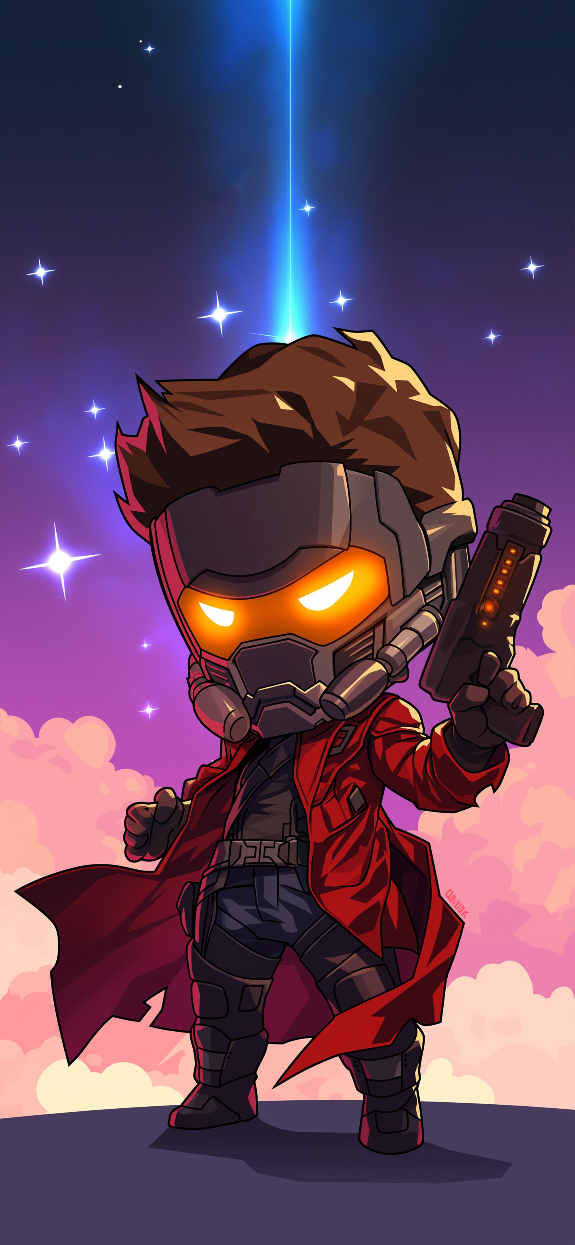 2000x4329 Chibi Star Lord Guardians of the Galaxy Space Wallpaper iPhone