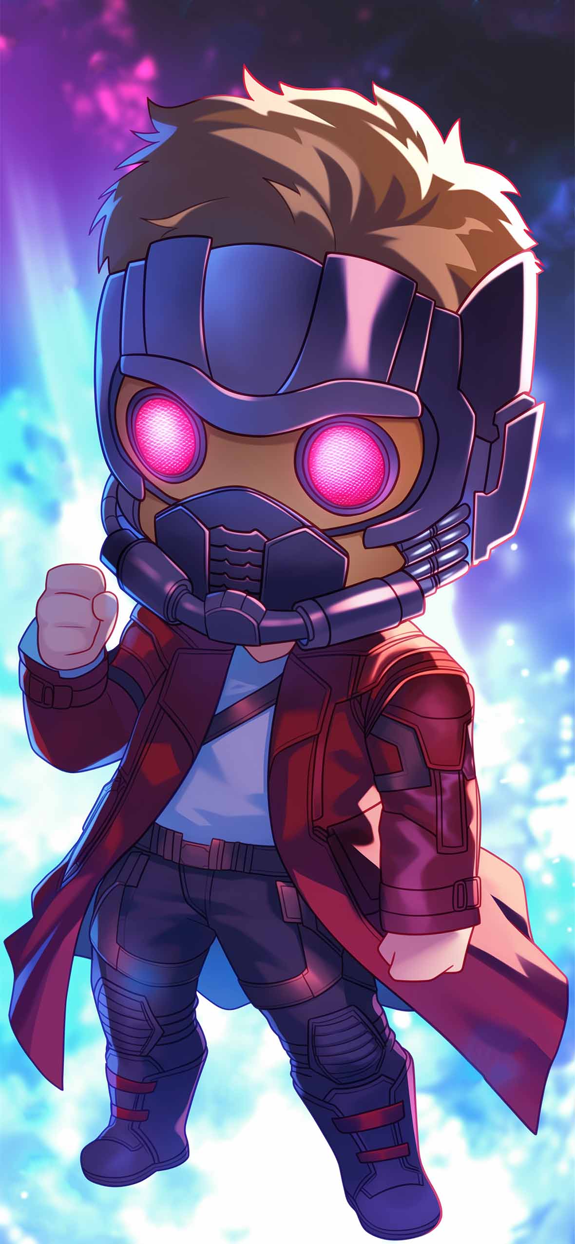 1180x2554 Star Lord Chibi Glow Galaxy Clipart Wallpaper