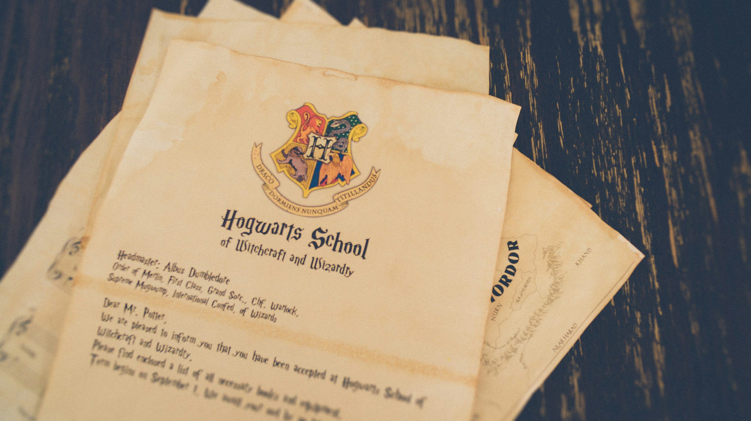 3000x1685 Hogwarts School of Witchcraft and Wizardry letters photo