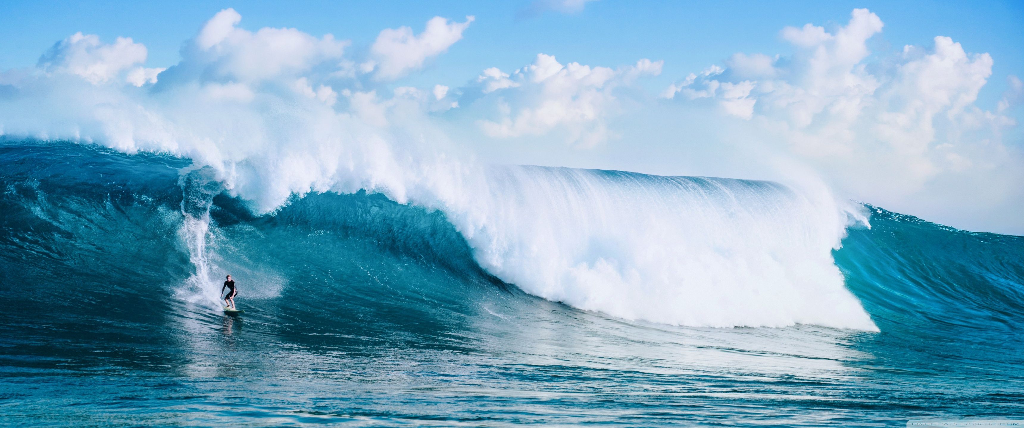 3440x1440 Blue Waves 4K UHD Wallpaper for UltraHD Desktop and TV : Widescreen and UltraWide Display : Dual and Triple Monitor : Smartphone and Tablet Devices