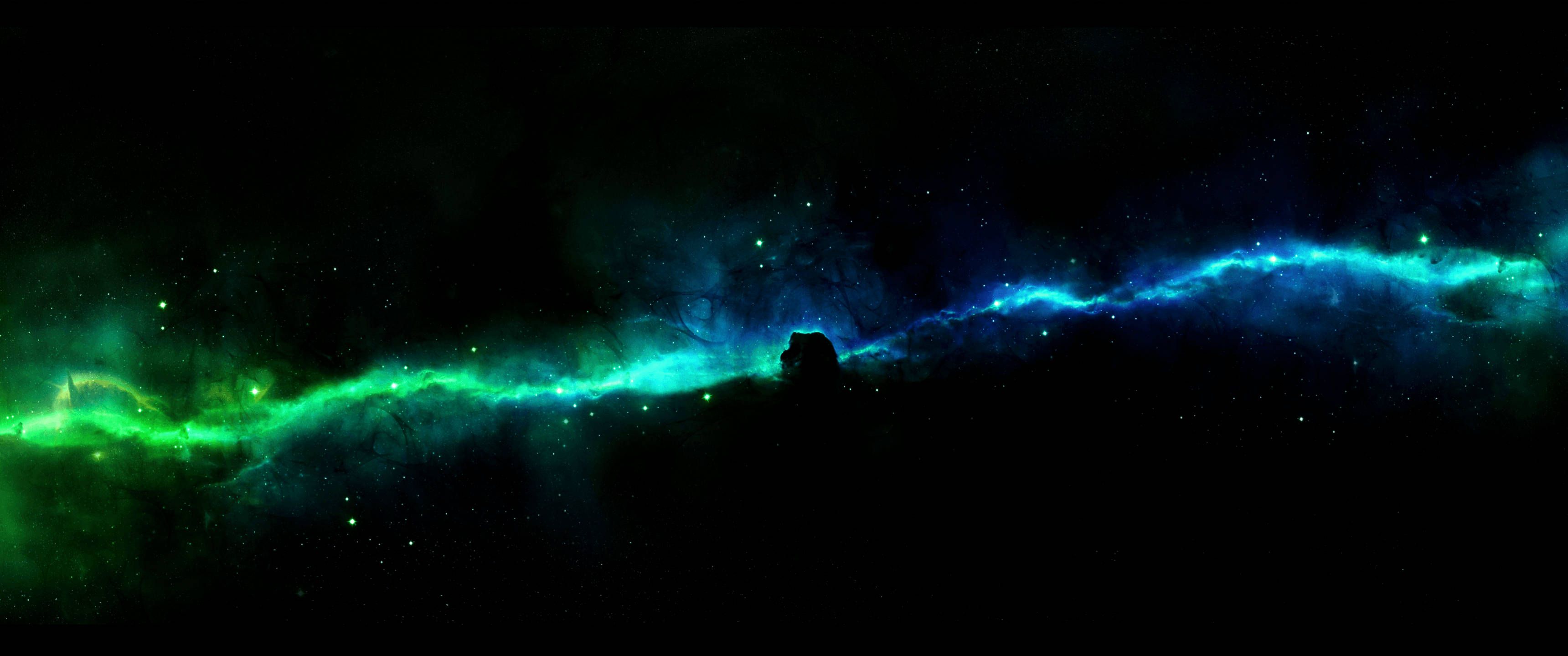 3440x1440 Download 3440x1440 Minimalist Neon Nebula Wallpaper