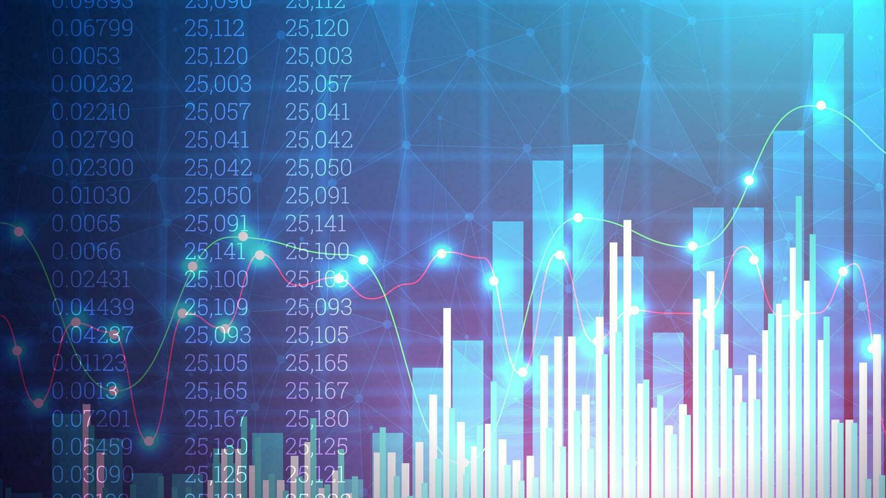 1742x980 Stock market graph wallpaper for investment business concept. Successful financial graphic on blue background. Trading digital graphs in futuristic technology style