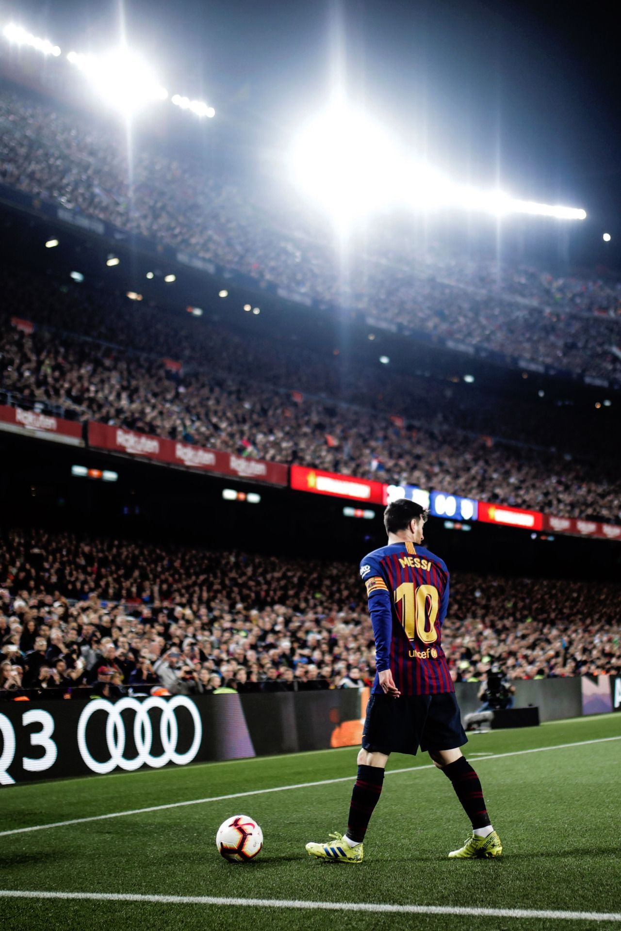 1280x1920 Messi Camp Nou Wallpaper