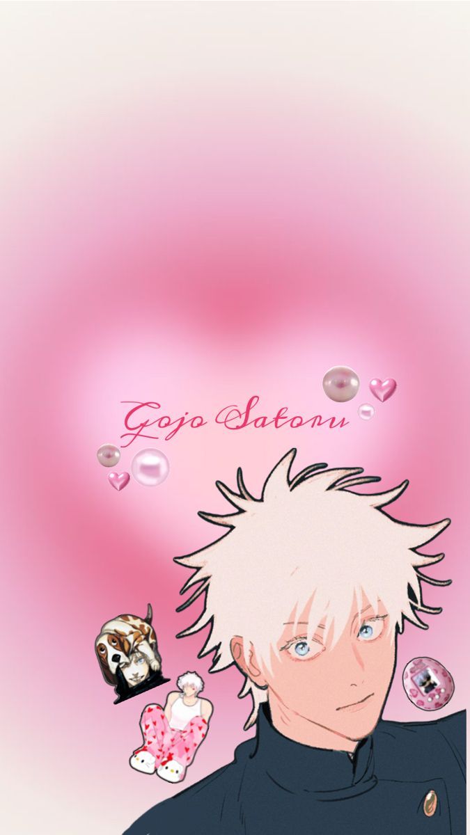 675x1200 Gojo Satoru IPhone Phone Wallpaper In Pink