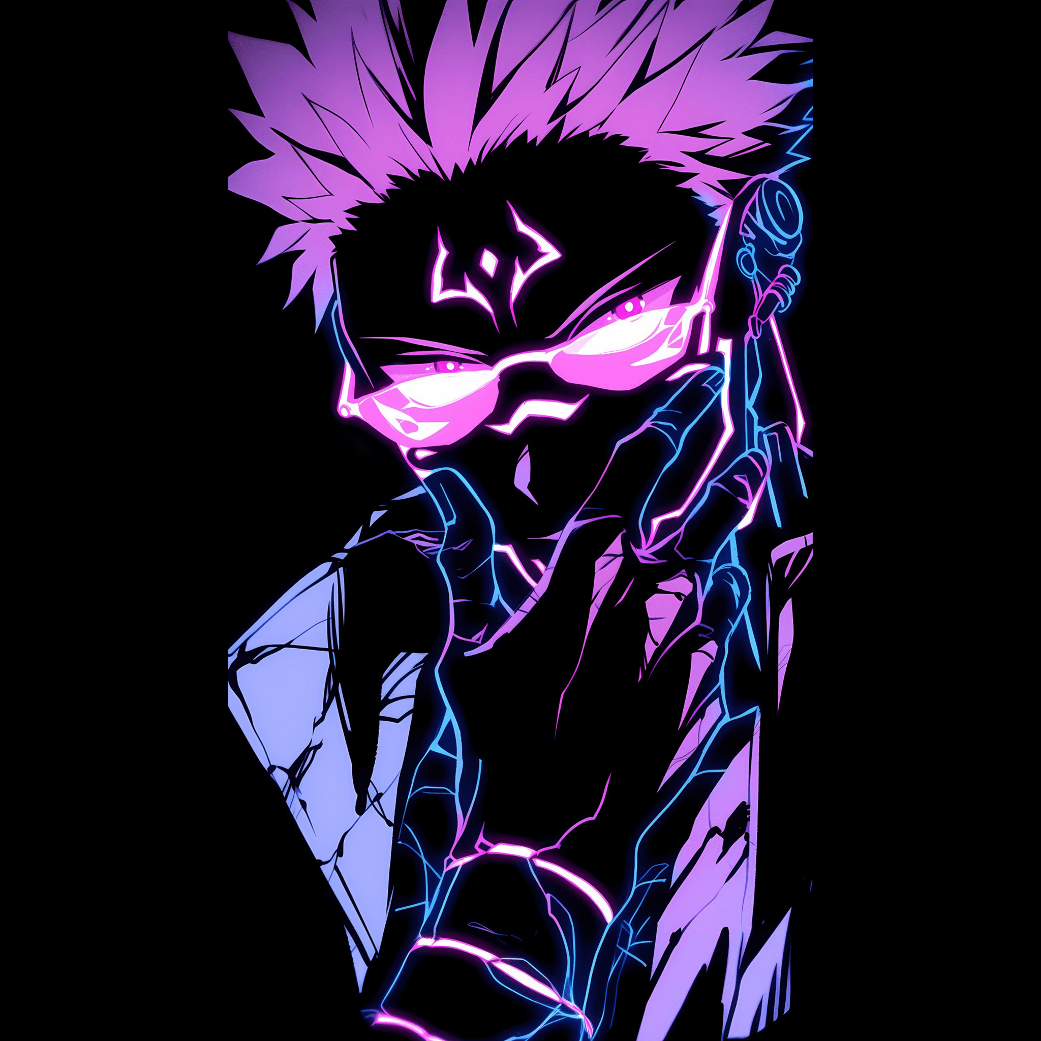 2048x2048 Satoru Gojo Wallpaper 4K, Pink aesthetic, AMOLED