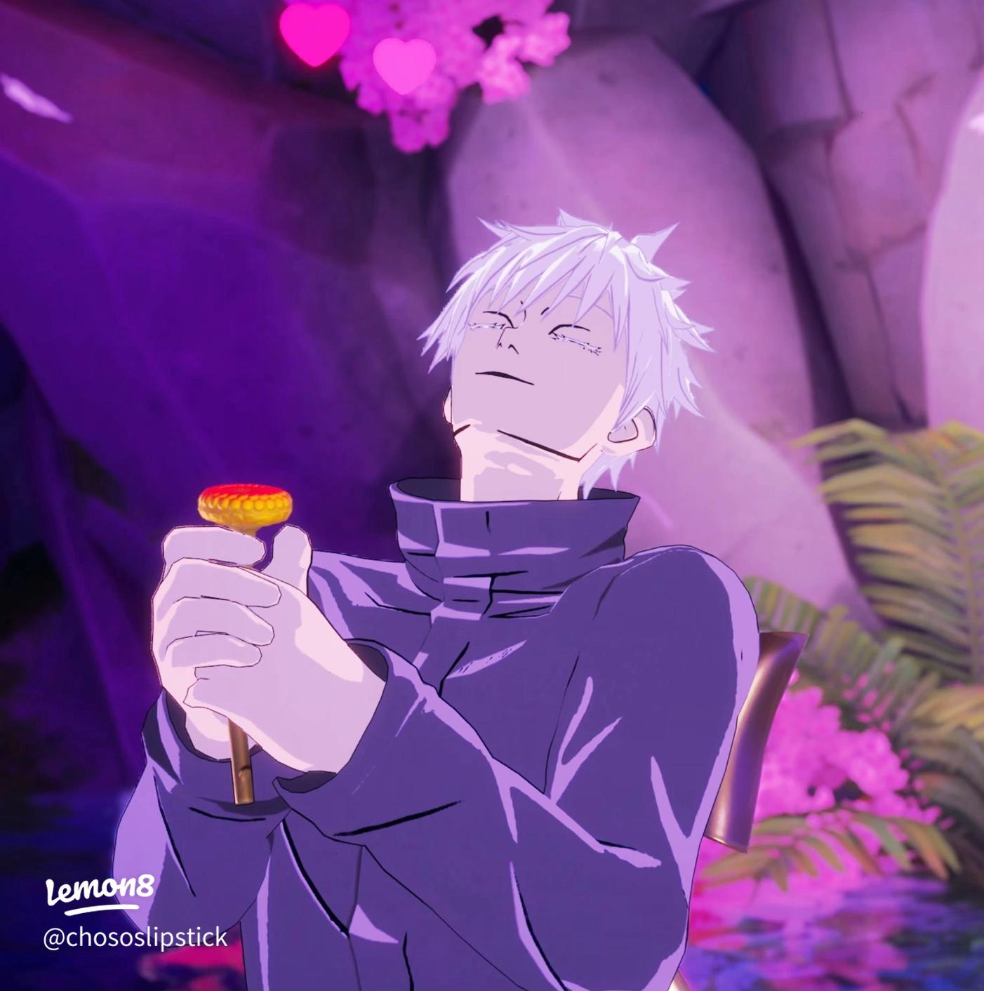 1402x1412 Pink Gojo Takes Over Fortnite! JJK Aesthetic & Smiling Satoru Edits