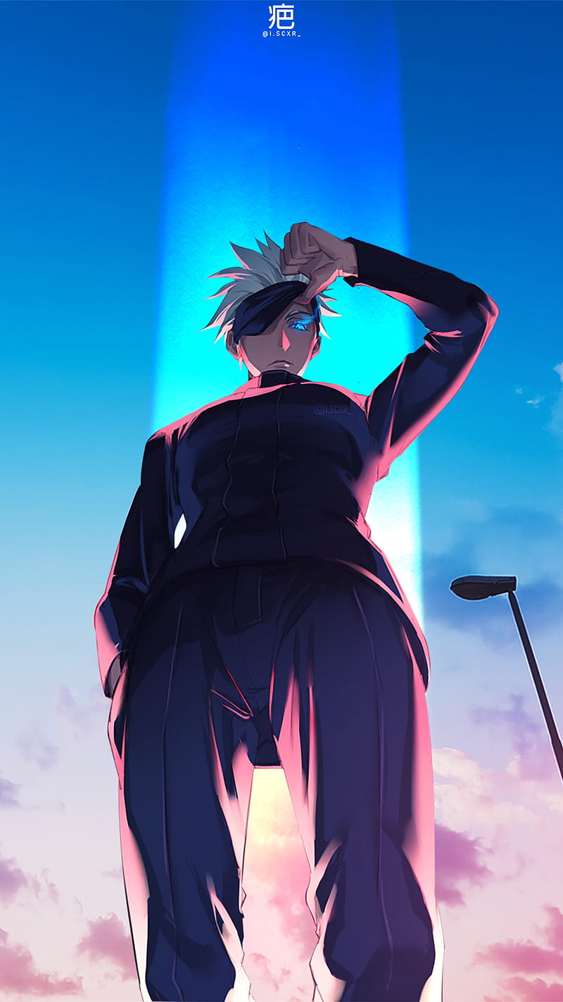 800x1422 Gojo Satoru, aesthetic, sky, pink, sunrise, blue, sunset, jujutsu kaisen, jjk, HD phone wallpaper