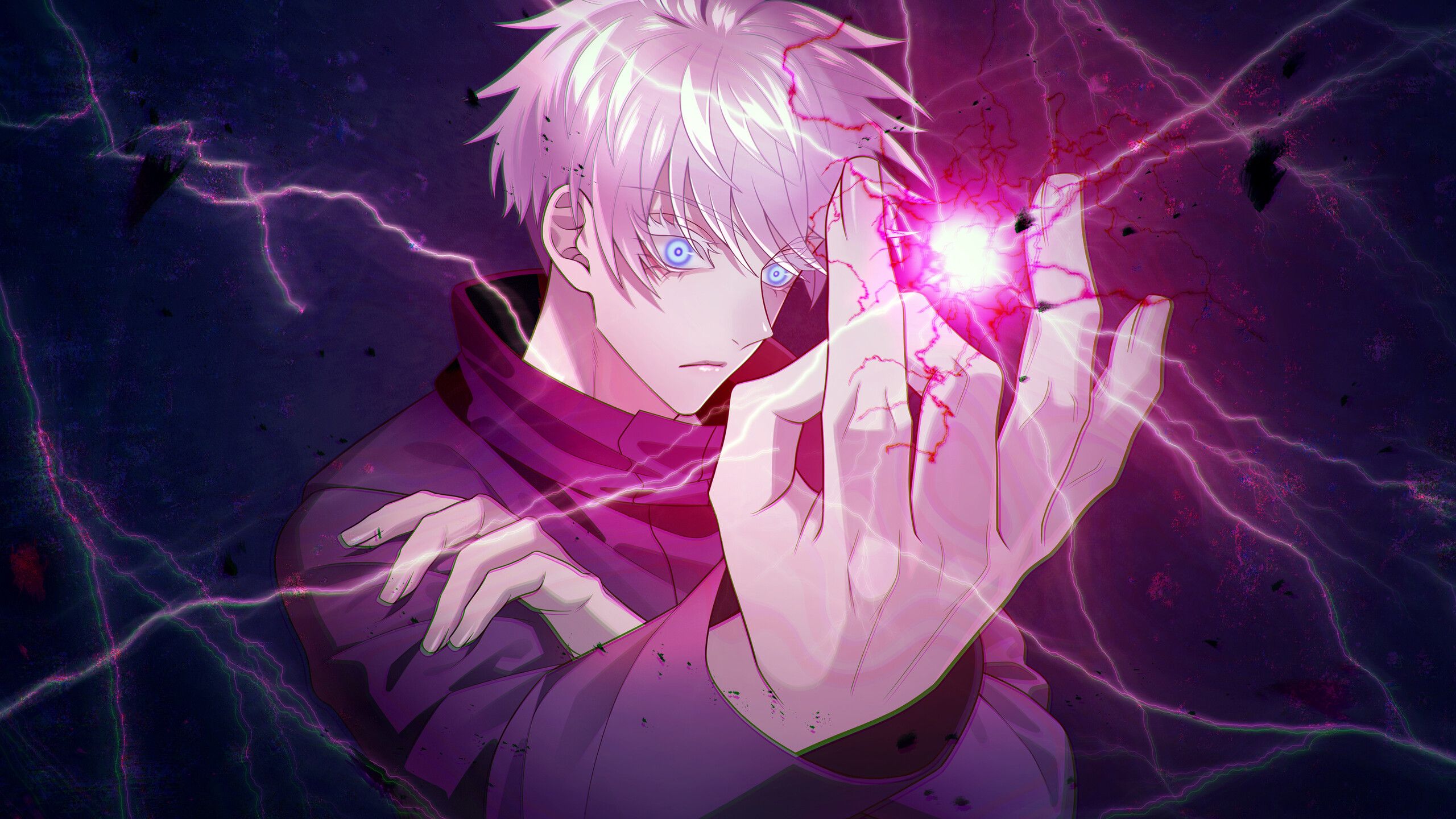 2560x1440 Satoru Gojo Hollow Purple Wallpaper 4K PC Desktop e