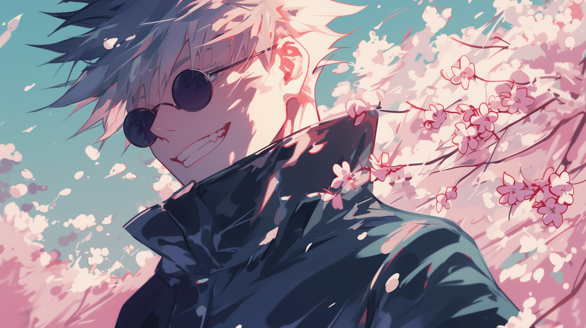 1920x1076 Satoru Gojo HD Wallpaper: Jujutsu Kaisen AI Art Blooming Stylex1632