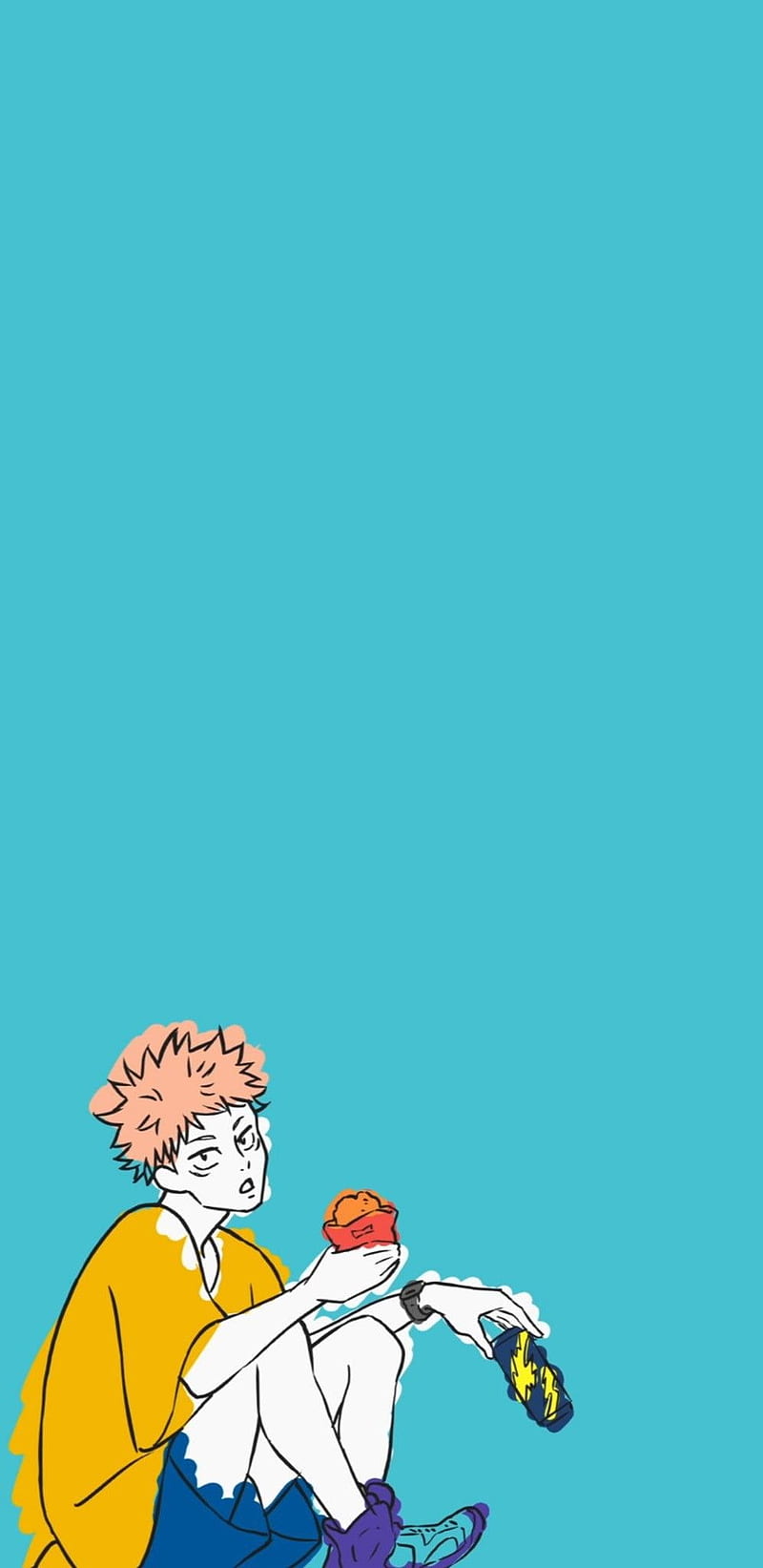 800x1643 HD minimalist anime wallpaper