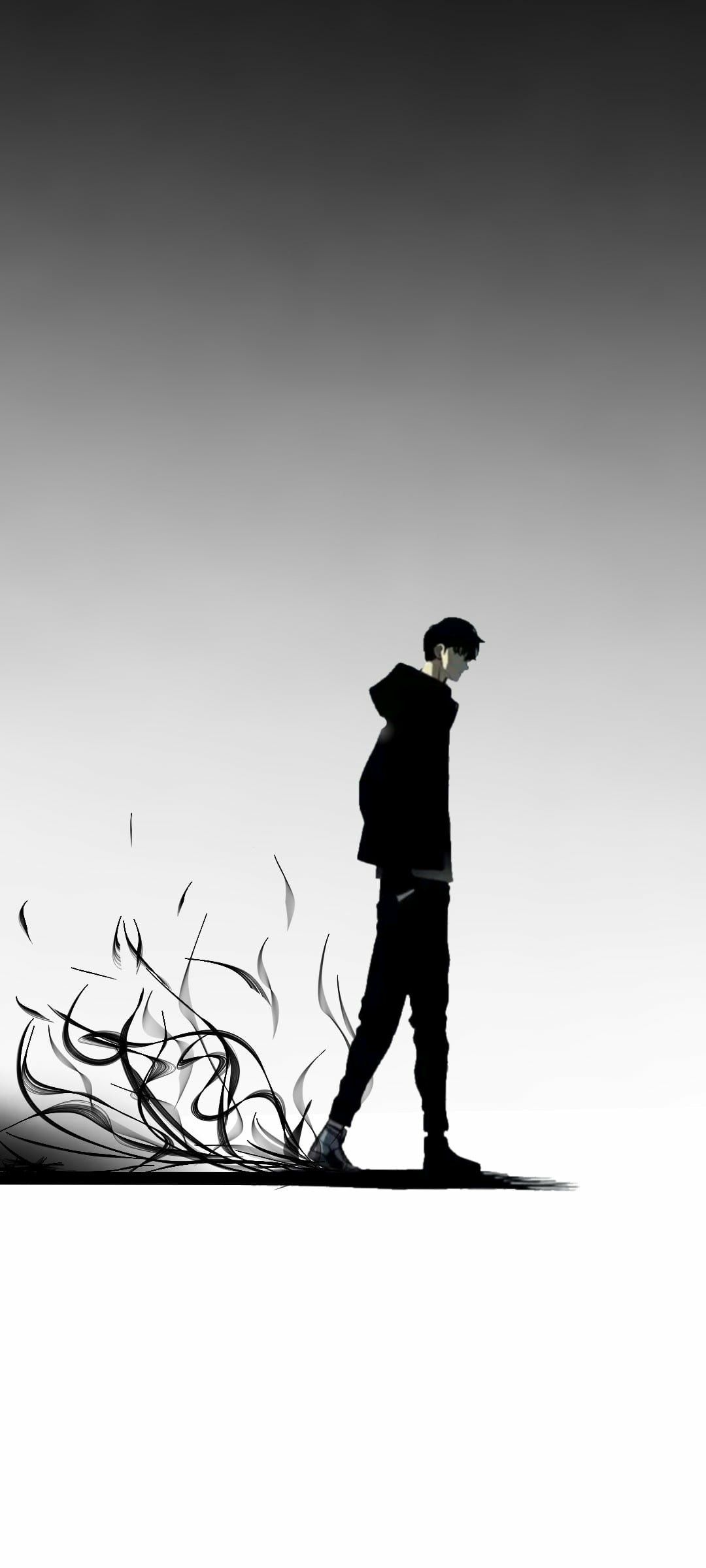 1080x2400 Anime Minimalistic Phone Wallpaper