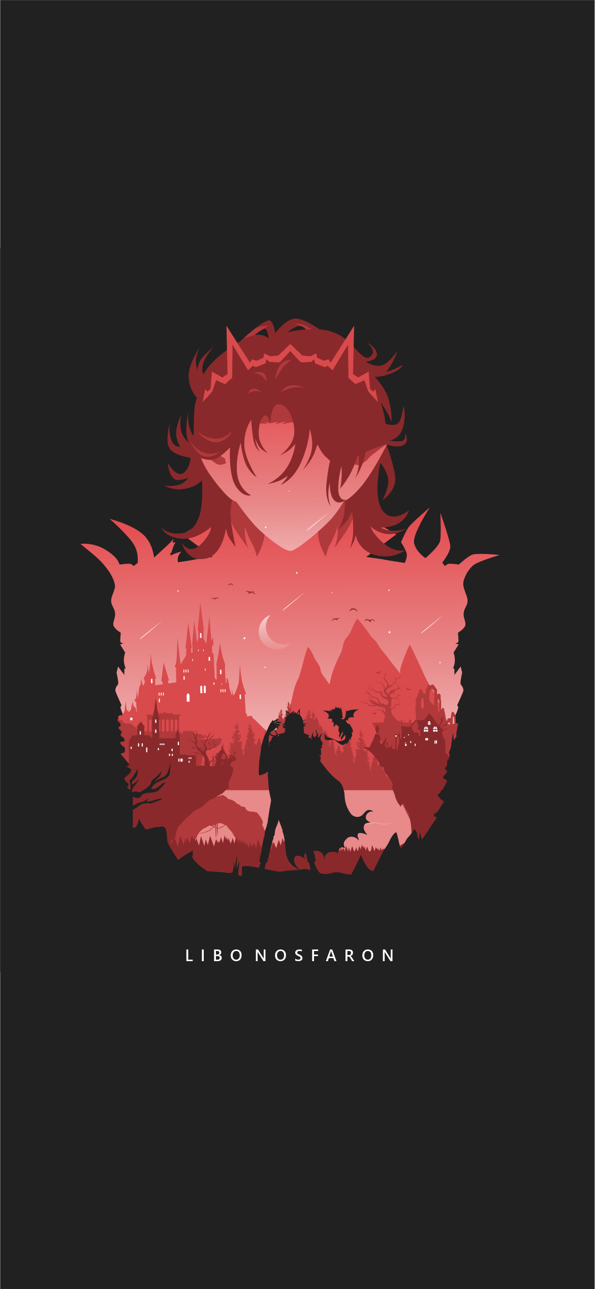 1171x2536 Beautiful Minimalist Anime Splash Art. Can be used as a phone wallpaper or poster!
