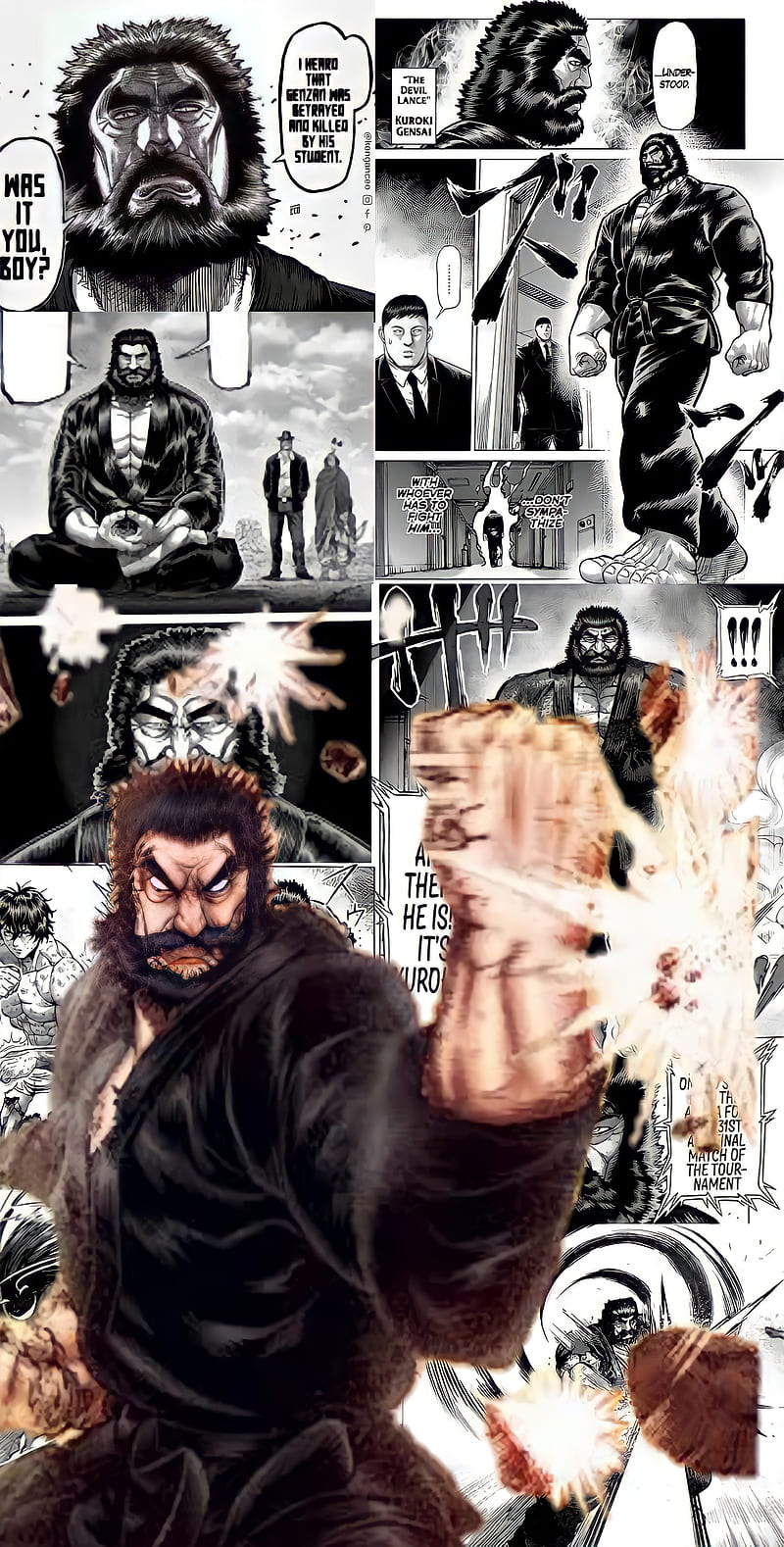 800x1578 Kuroki gensai, ashura, kengan, manga, anime, omega, HD phone wallpaper