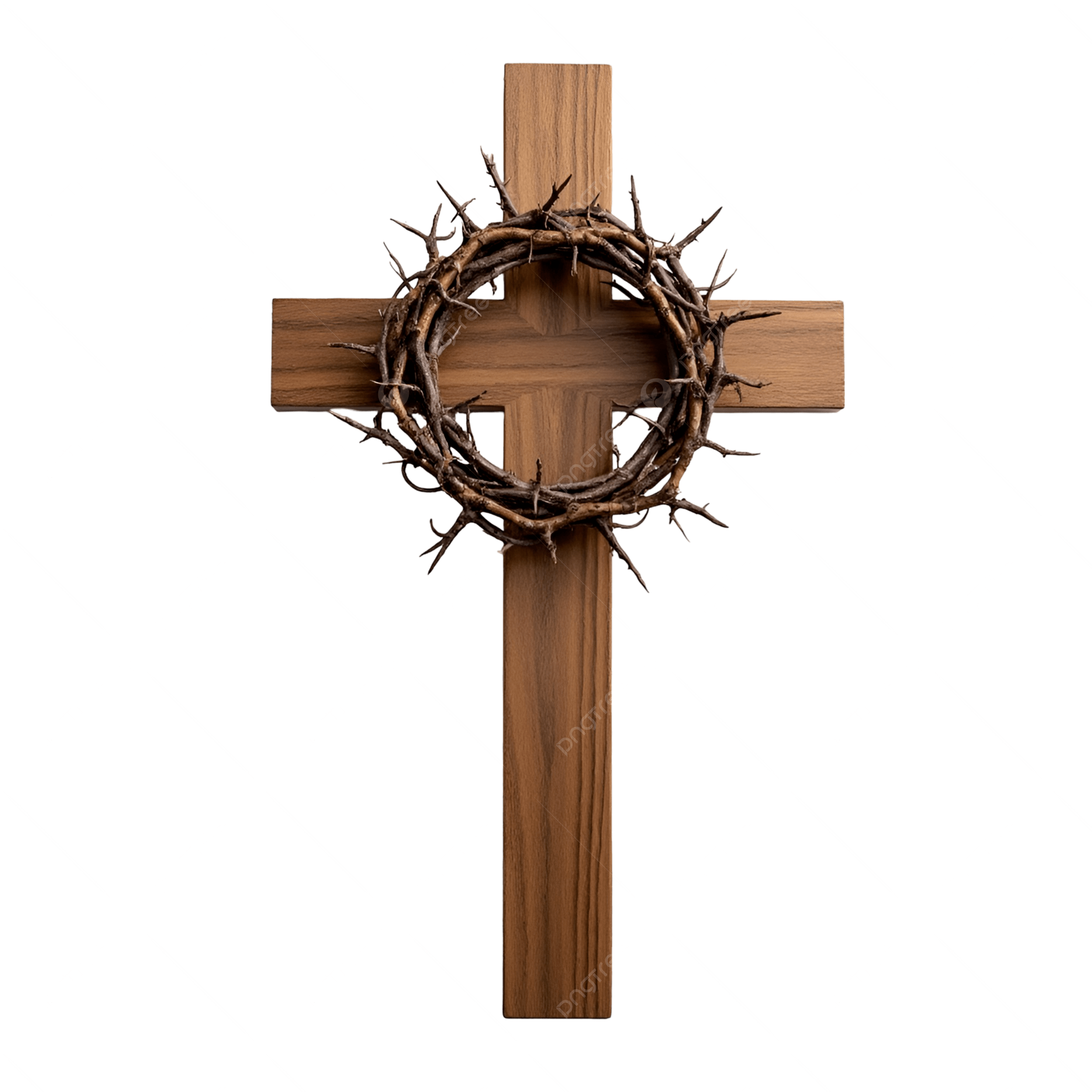 2500x2500 Wooden Cross With A Crown Of Thorns Symbol Jesus Sacrifice, Wooden Cross With A Crown Of Thorns, A Symbol Of Jesus Sacrifice, Crown Of Thorns PNG Transparent Image and Clipart for Free