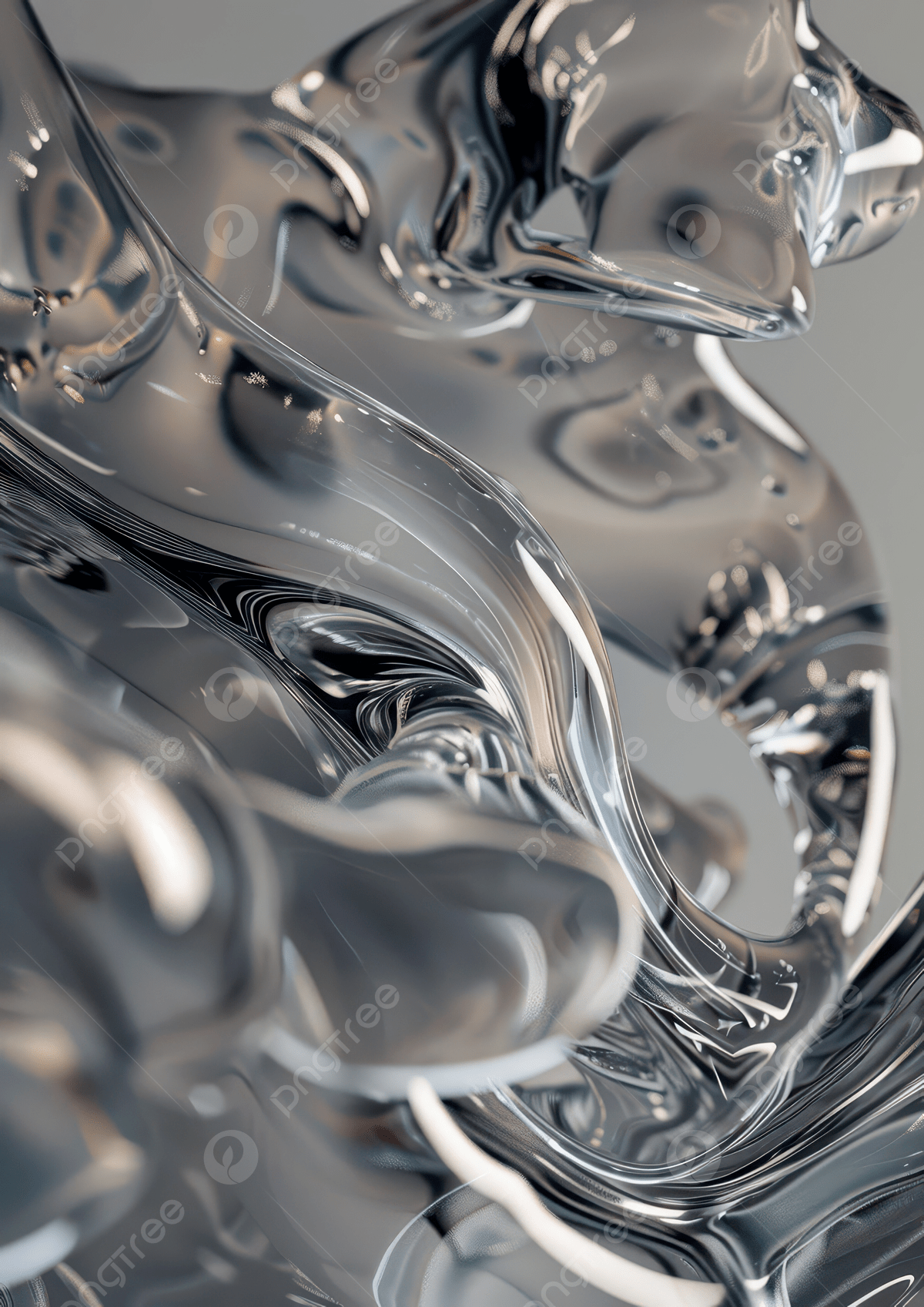 1200x1697 Abstract Sculpture Featuring Fluid Glass Like Forms Resembling Animal Figures Background Wallpaper Image For Free Download