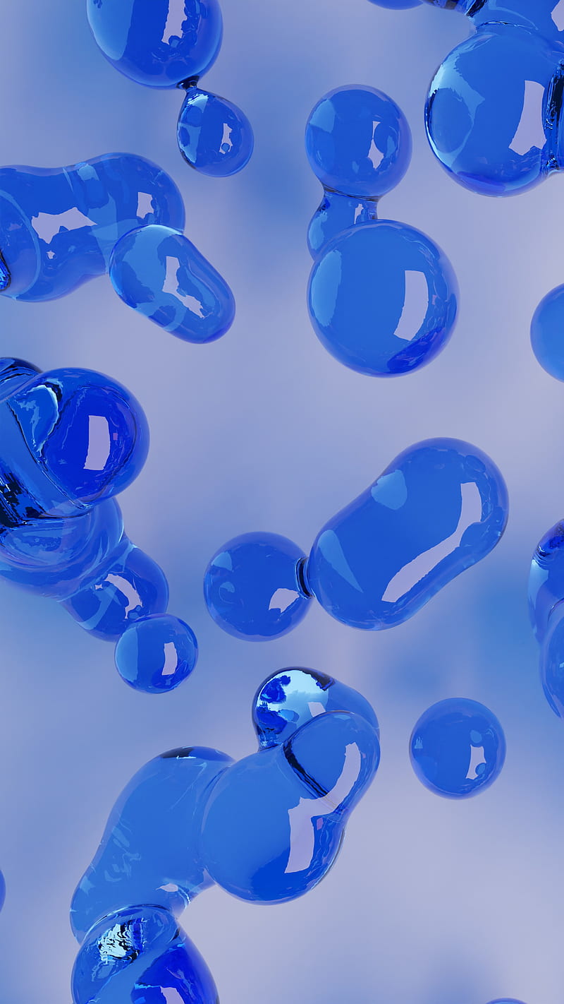 800x1422 Ocean Fluid, 3D, 3D design, blue, glass, liquid, material, render, water, HD phone wallpaper