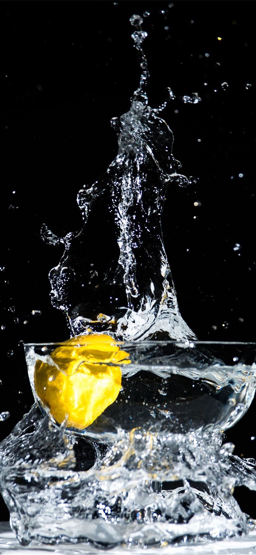828x1792 lemon water in footed glass iPhone 11 Wallpaper Free Download