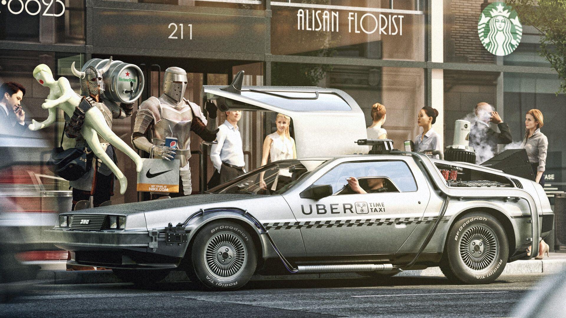 1920x1080 Time Machine Car Vehicle DeLorean Silver Cars Pepsi Nike Heineken Knight Vikings DMC DeLorean Wallpaper:1920x1080