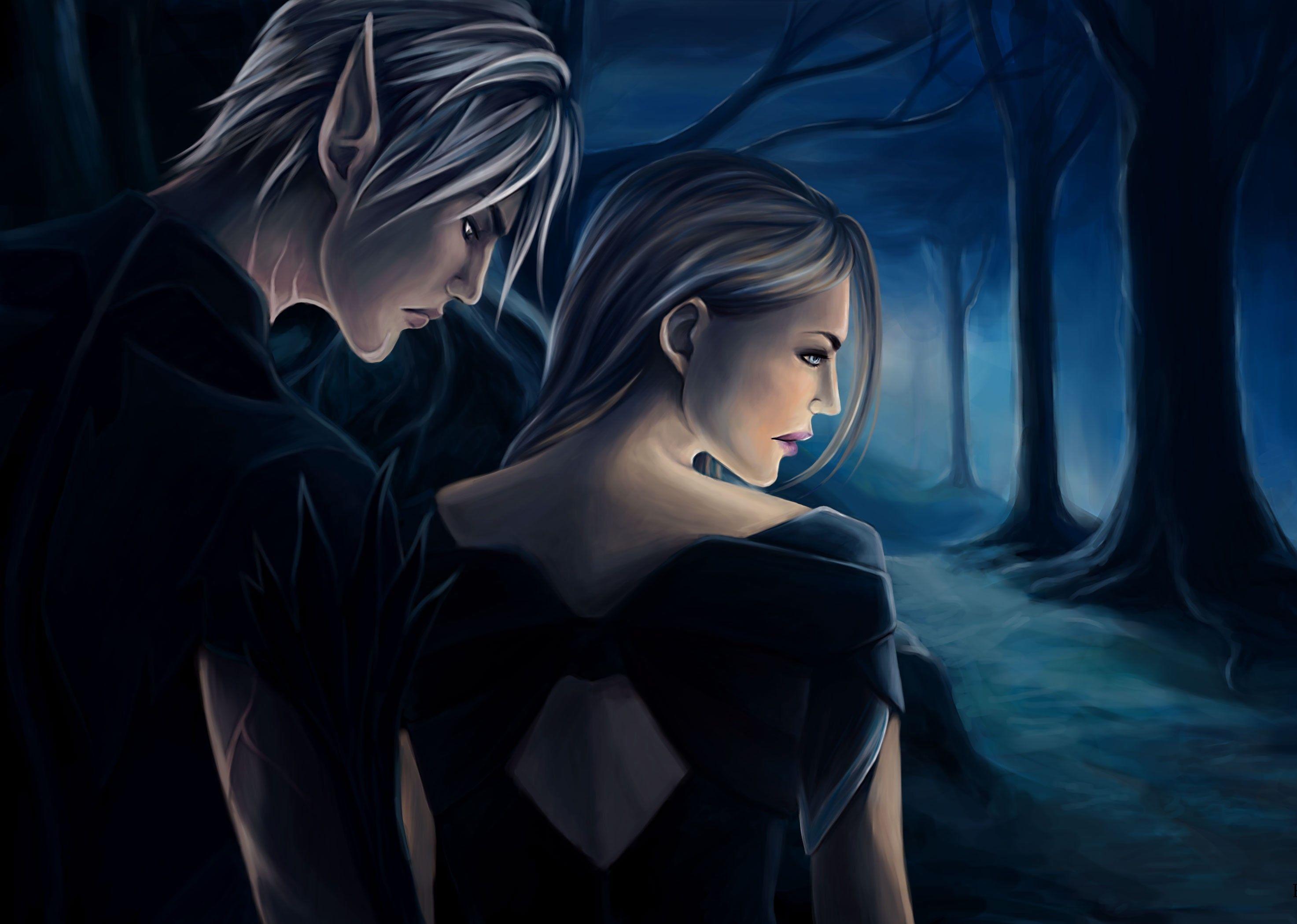 2946x2100 Photos Dragon Age Elf Men Love Girls Games