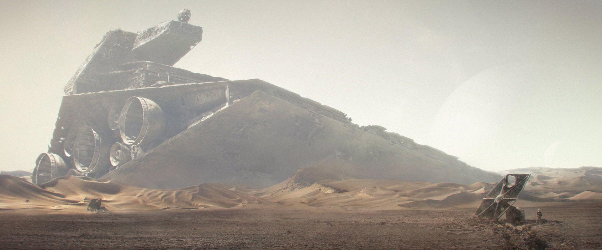 1920x797 Saby Szabolcs Menyhei Jakku Final (1920×797). Sideshow Star Wars, Star Destroyer Art, Star Wars Wallpaper