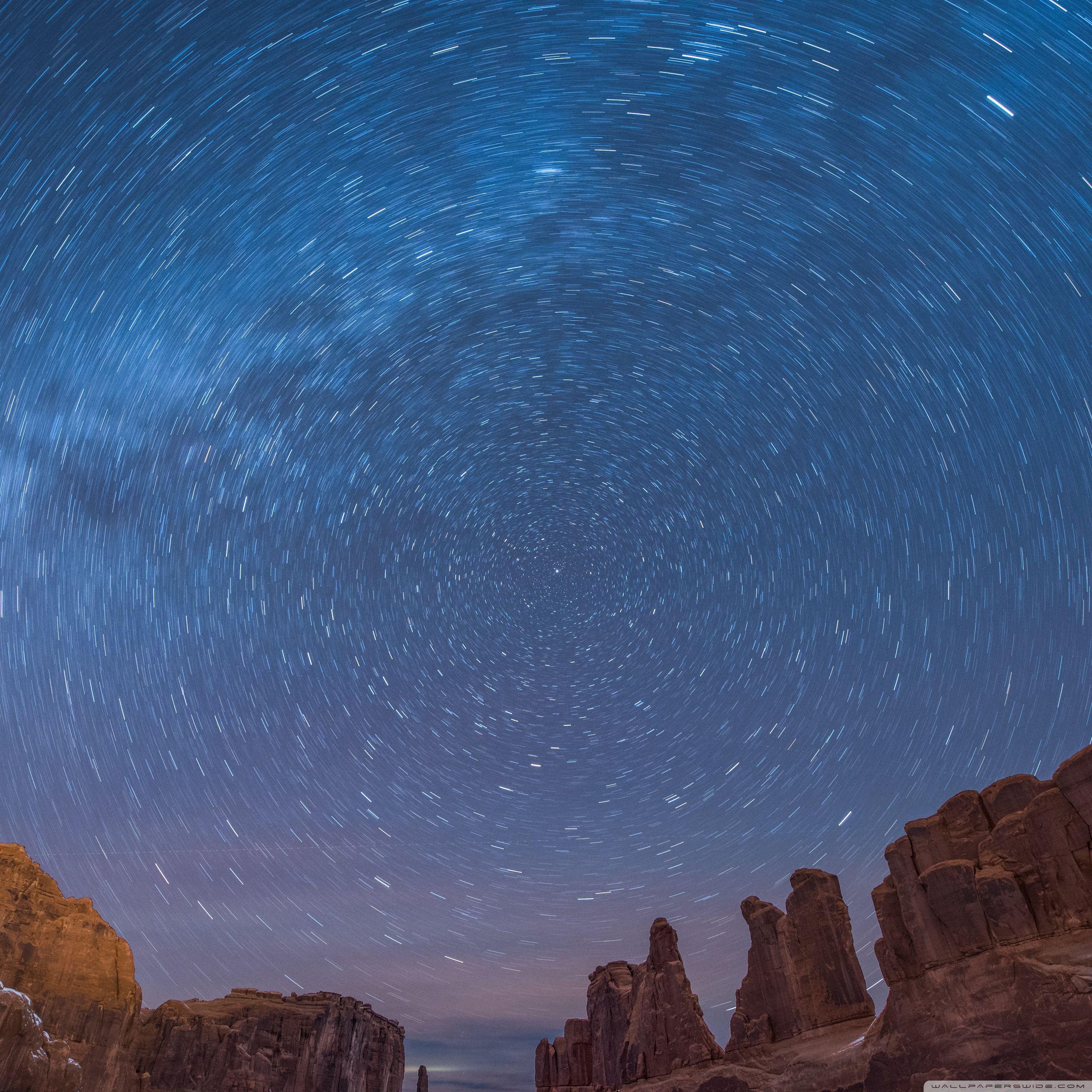 2560x2560 Circle Star Trails, Arches National Park, Utah ❤ 4K HD Desktop