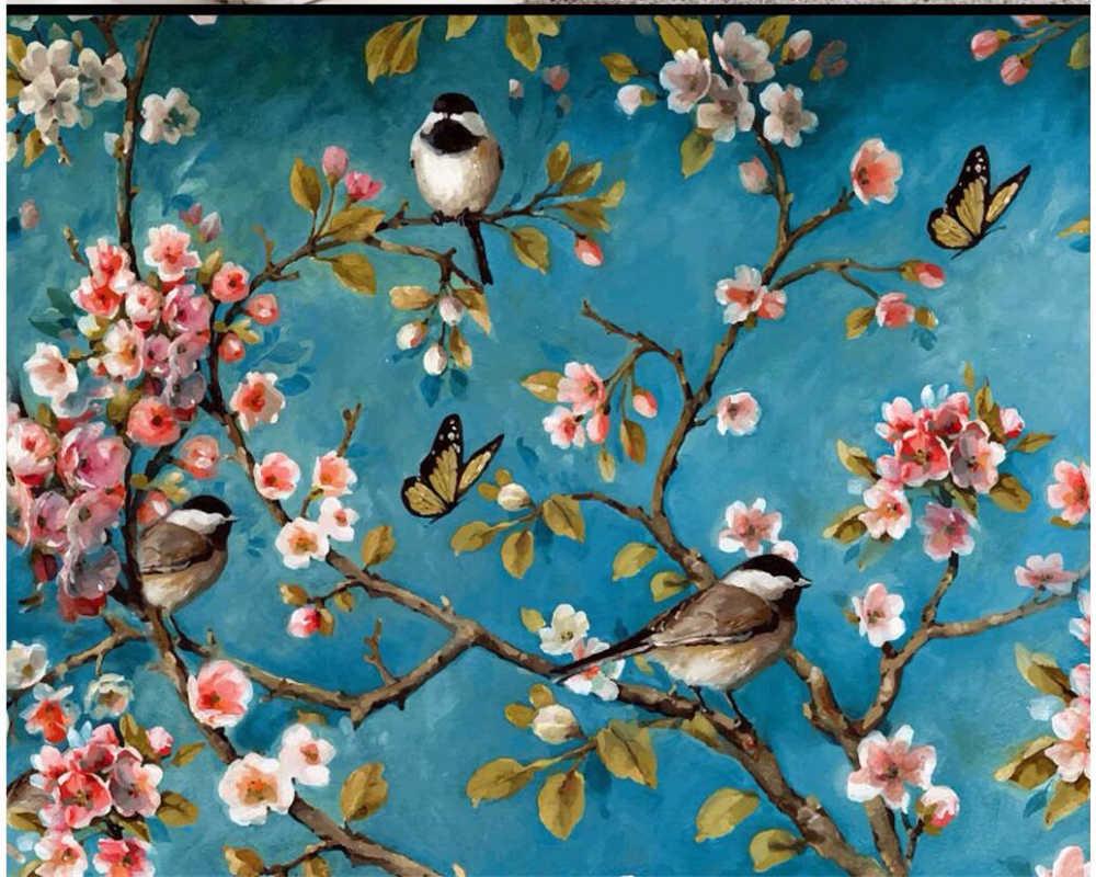 1000x800 beibehang Custom wallpaper 3D Chinese Style Flowers And Birds Background Wall Decor Painting Living Room Entrance 3D Wallpaper. 3D wallpaper murals. custom muralwallpaper mural