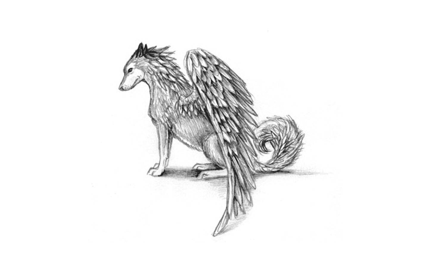 1440x900 wings drawings wolves 1440x900 wallpaper High Quality Wallpaper, High Definition Wallpaper