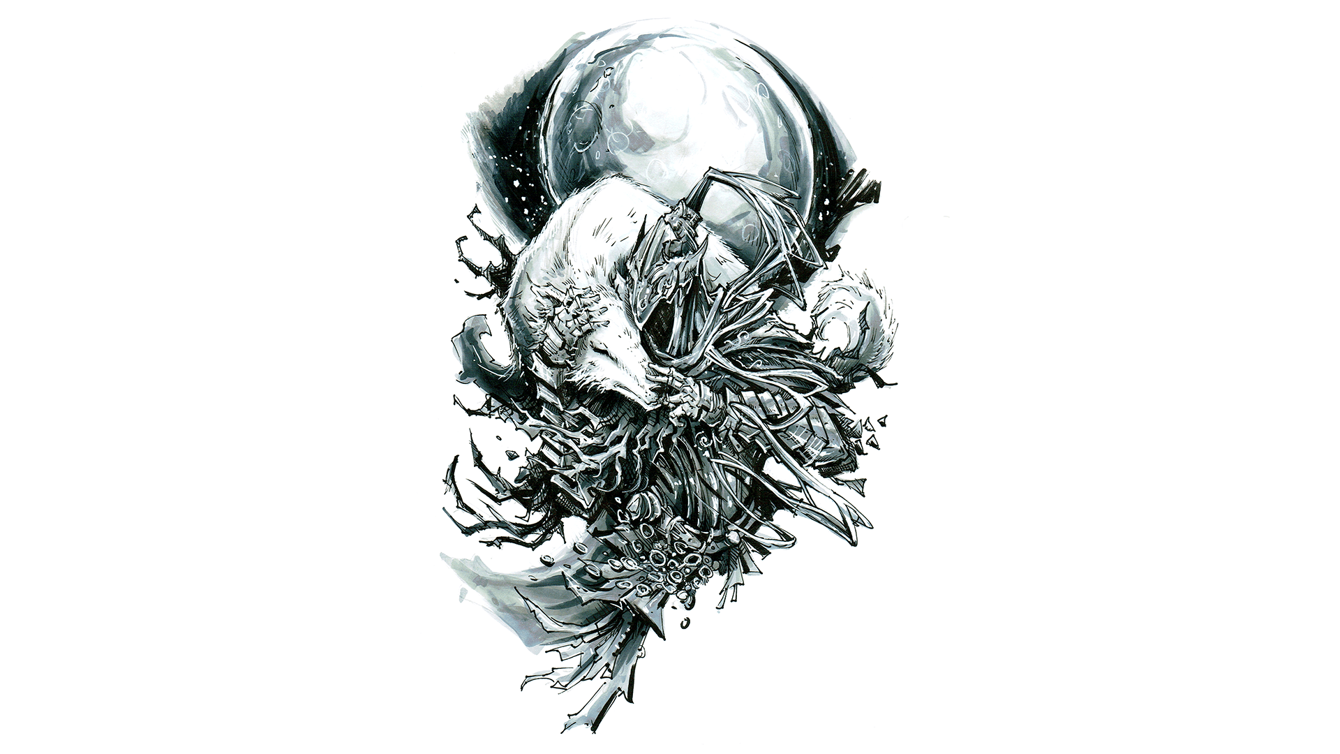 1920x1080 #fantasy art, #animals, #wolf, #Moon, #branch, #drawing, #digital art, #Dark Souls, #white background, #monochrome, #minimalism, #hands, wallpaper. Mocah.org HD Desktop Wallpaper