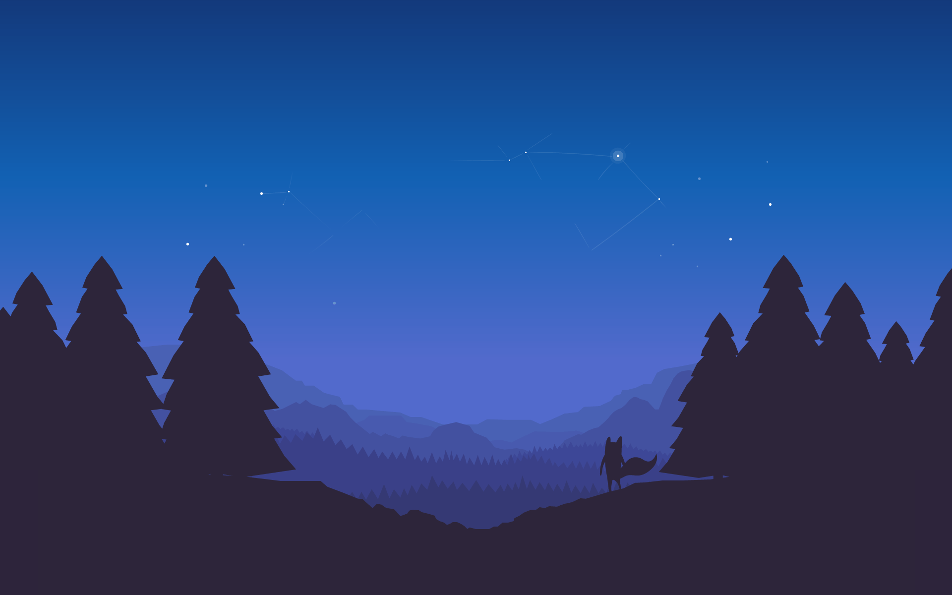 1920x1200 General 1920x1200 Mozilla Firefox Mozilla night forest landscape horizon minimalism illustration digital art. Desktop wallpaper art, HD wallpaper, Tree wallpaper