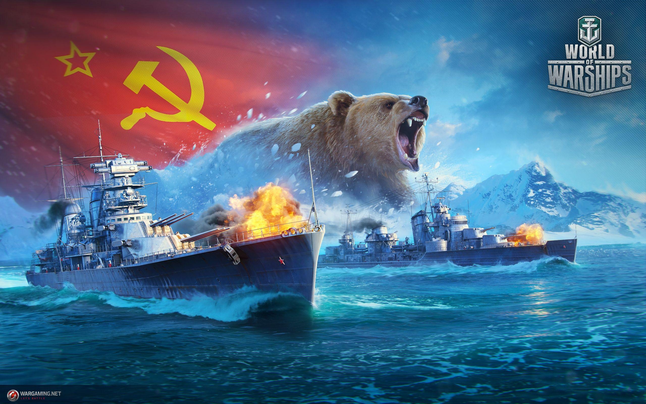 2560x1600 World Of Warship Ships Bears Russian USSR Games Army wallpaperx1600