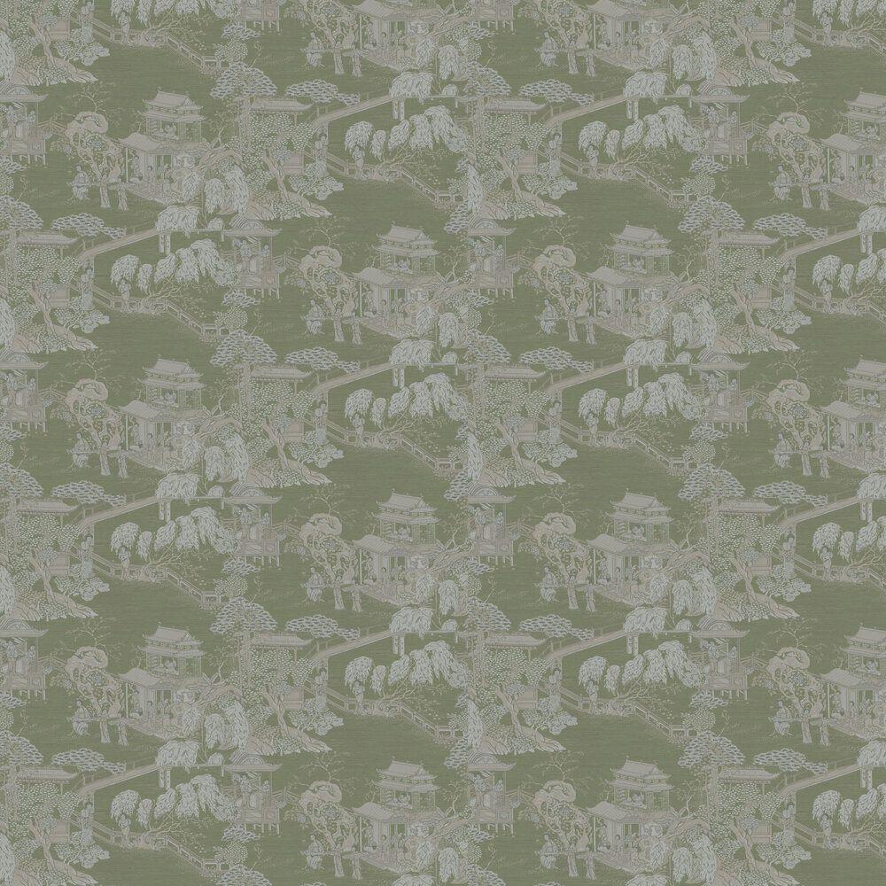1000x1000 Pagoda by SketchTwenty 3 Green : Wallpaper Direct