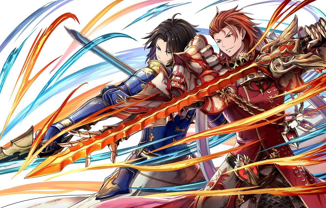 1332x850 Wallpaper sword, game, armor, anime, power, ken, blade, asian, warrior, japanese, oriental, Granblue Fantasy, Granblue Fantasy: The Animation image for desktop, section сёнэн