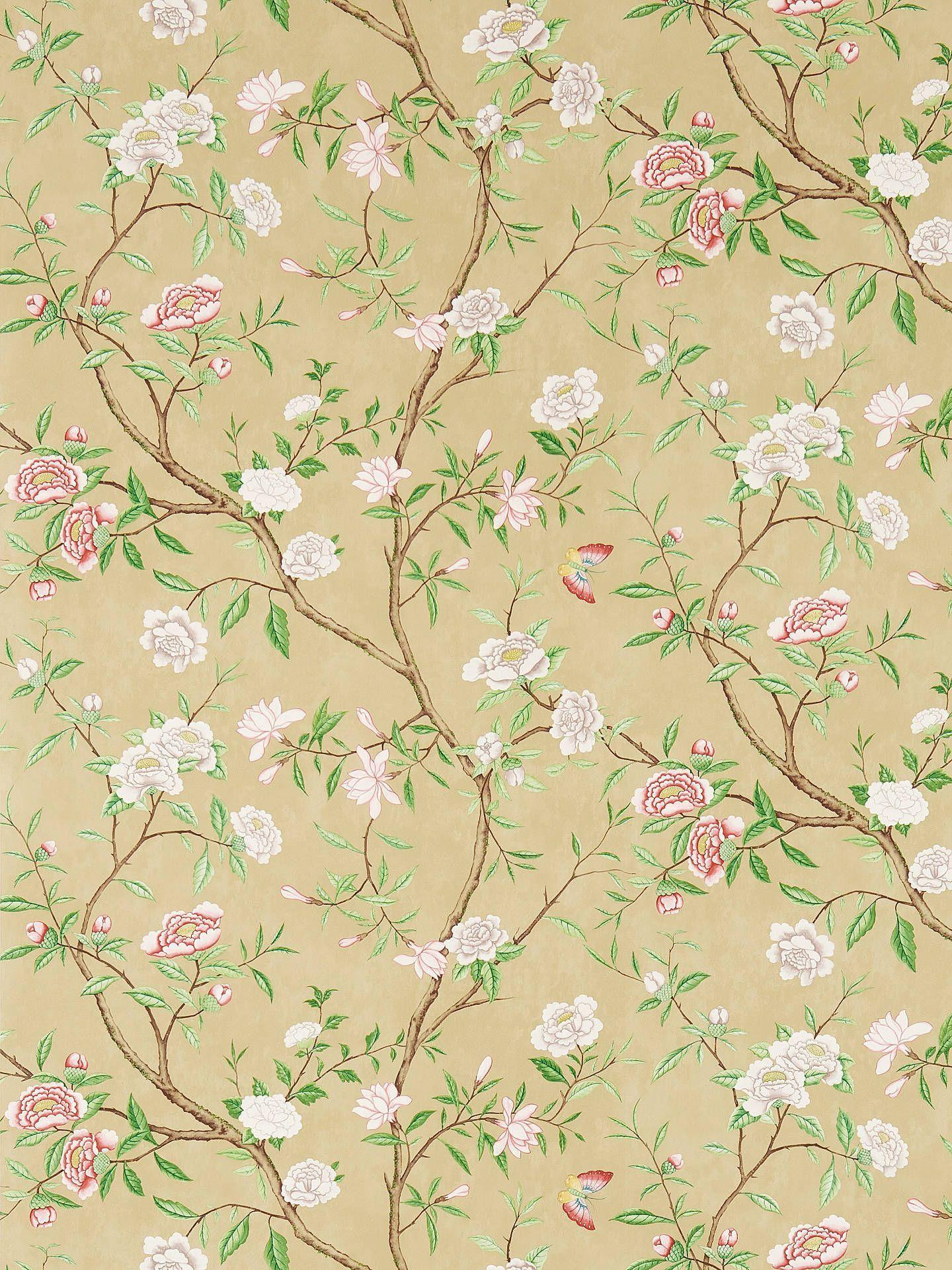 1440x1920 Zoffany Nostell Priory Wallpaper, Old Gold / Green, ZW00311418. Zoffany wallpaper, Gold green wallpaper, Oriental wallpaper